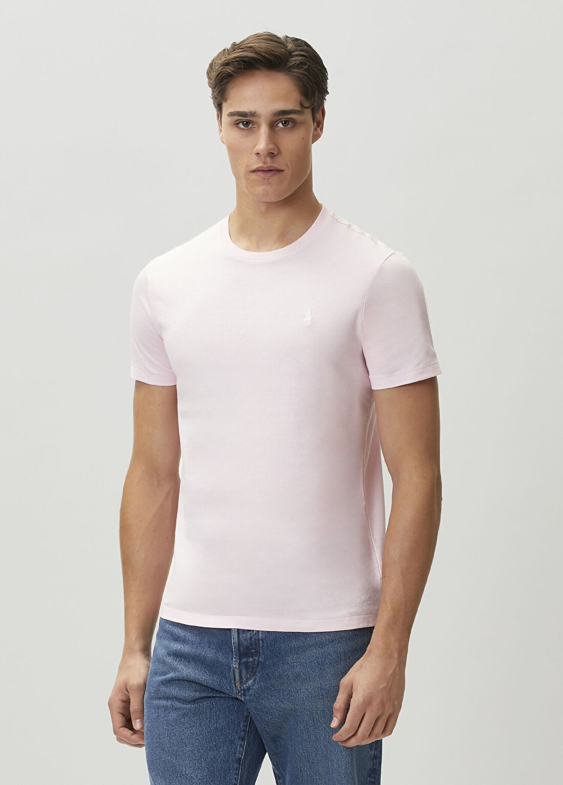 Polo Ralph Lauren Slim Fit Pembe Jersey T-shirt görsel 3