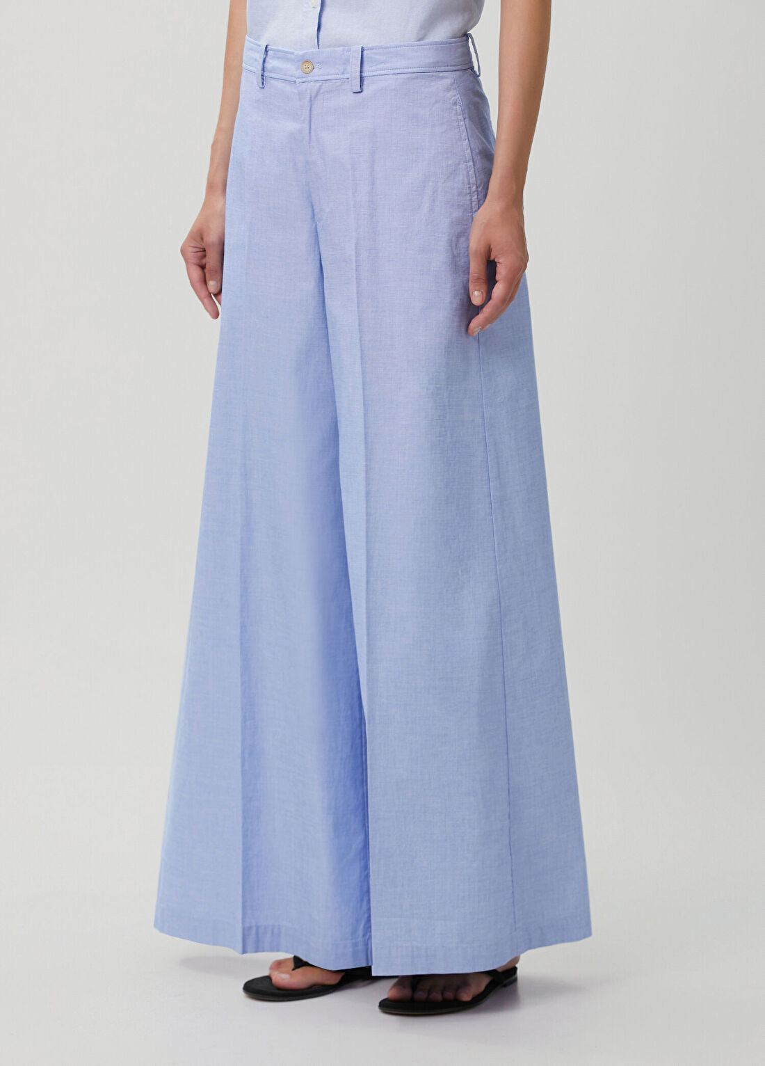 Polo Ralph Lauren Mavi Wide Leg Pantolon görsel 3