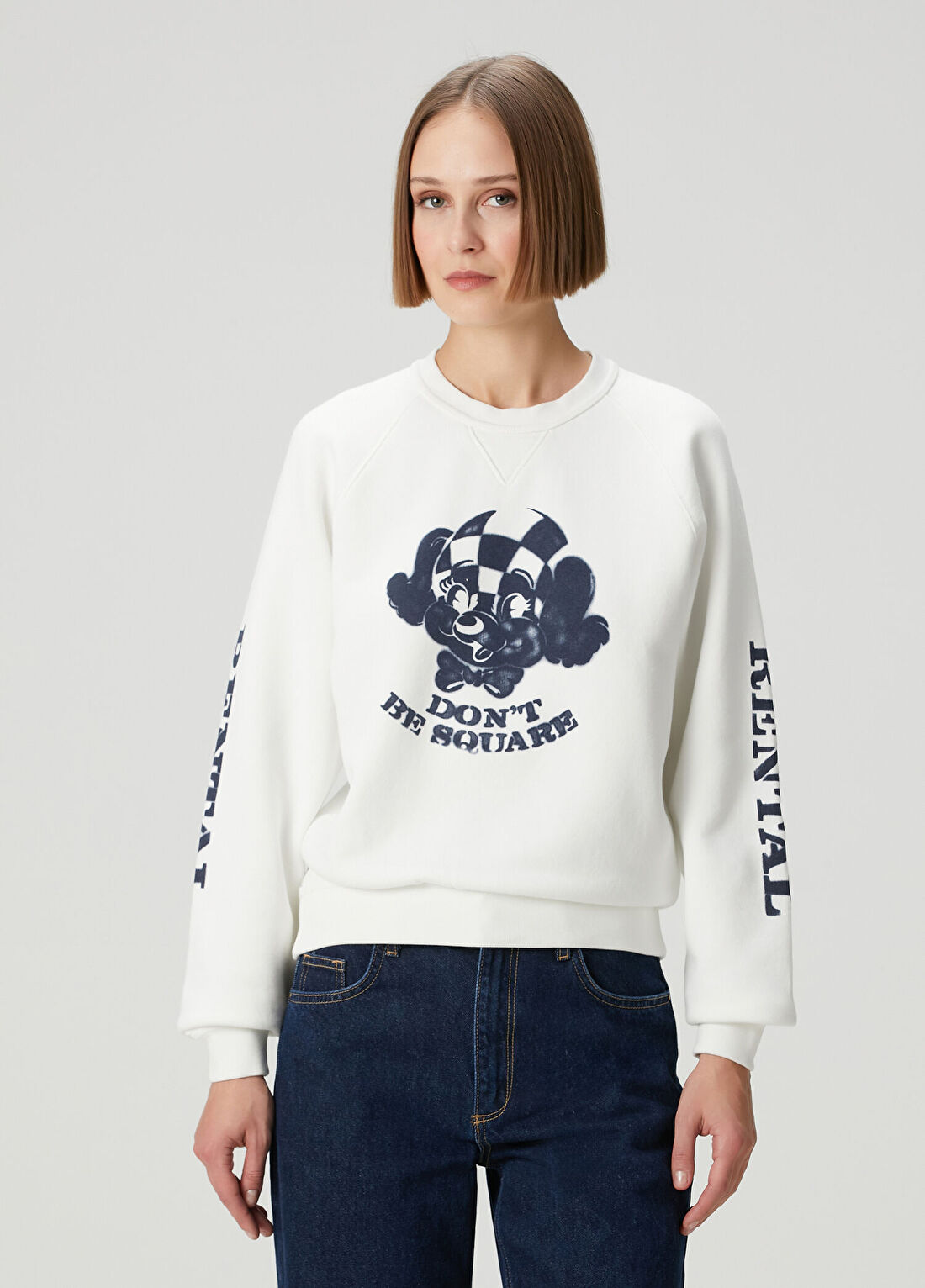 Kenzo Cartoon Kırık Beyaz Sweatshirt