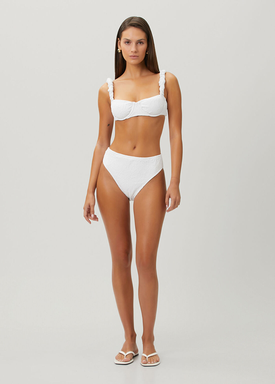 Farm Rio Gerbera Daisy Beyaz Bikini Üstü görsel 2