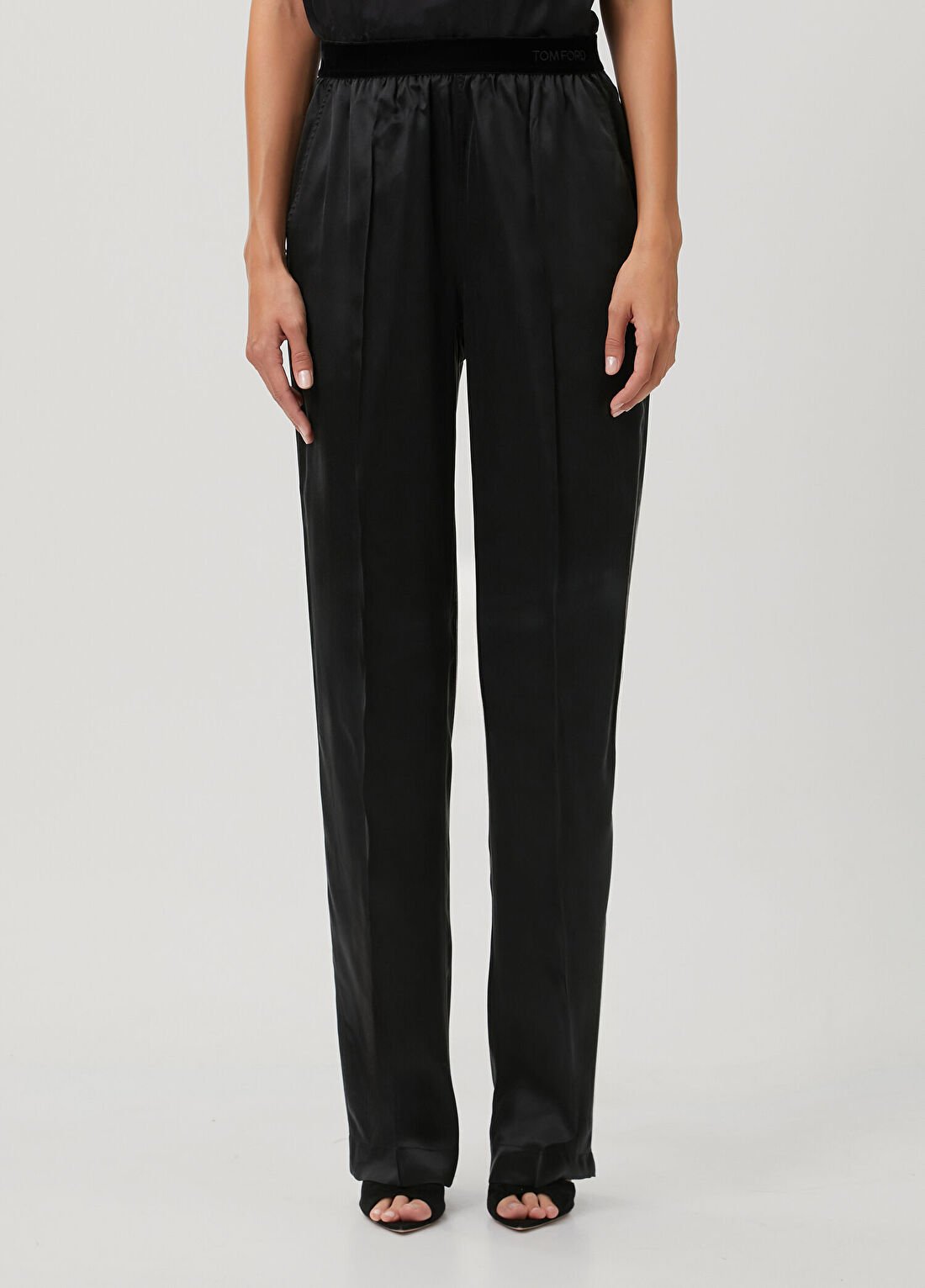 Tom Ford Siyah İpek Saten Pijama Pantolon görsel 2
