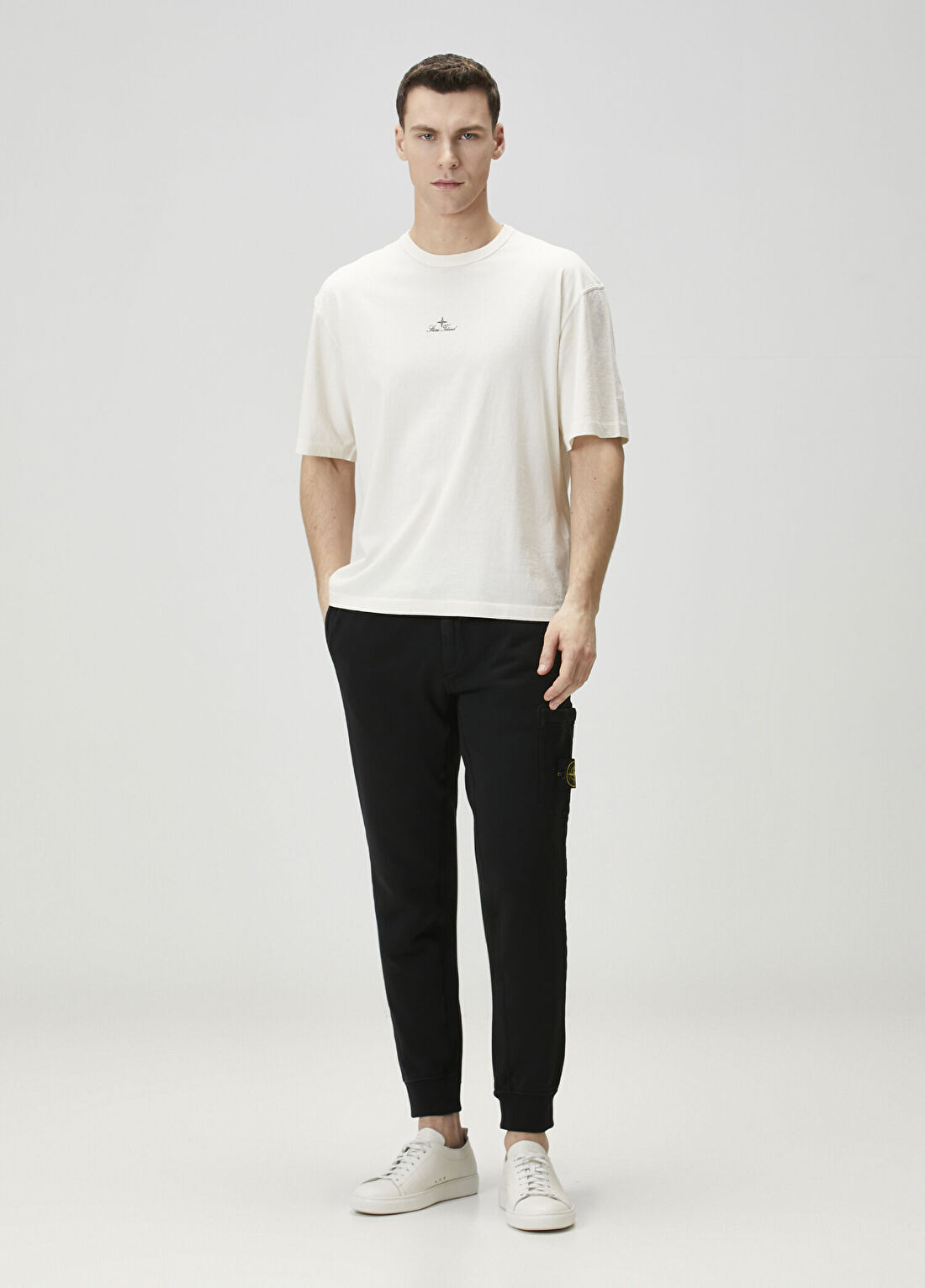 Stone Island Siyah Beli Kordonlu Jogger Eşofman Altı