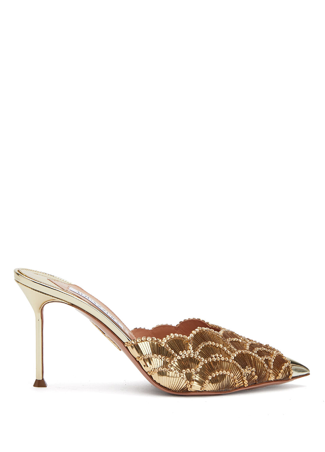 Aquazzura Ce Soir Gold Kadın Terlik