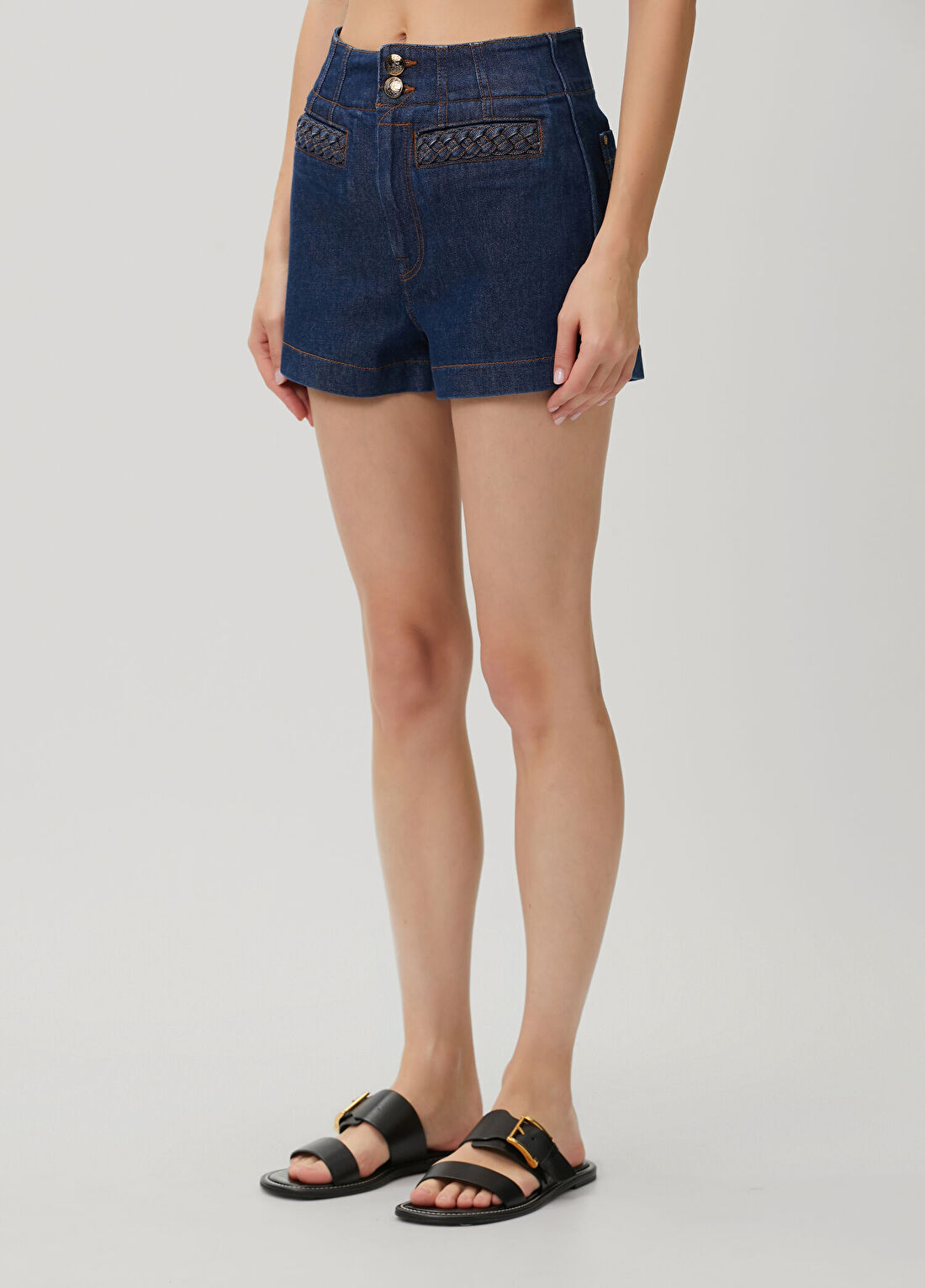 Zimmermann Aster Lacivert Denim Şort görsel 2