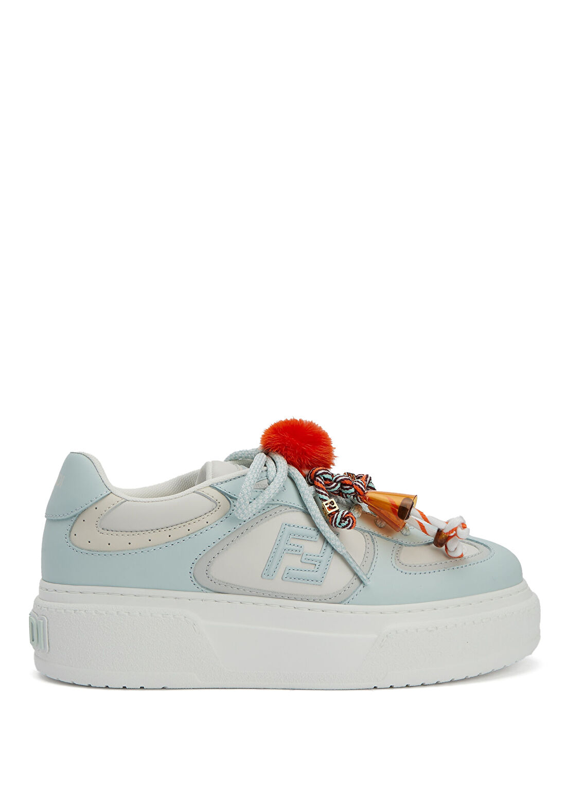 Fendi Mavi Charm Detaylı Kadın Deri Sneaker