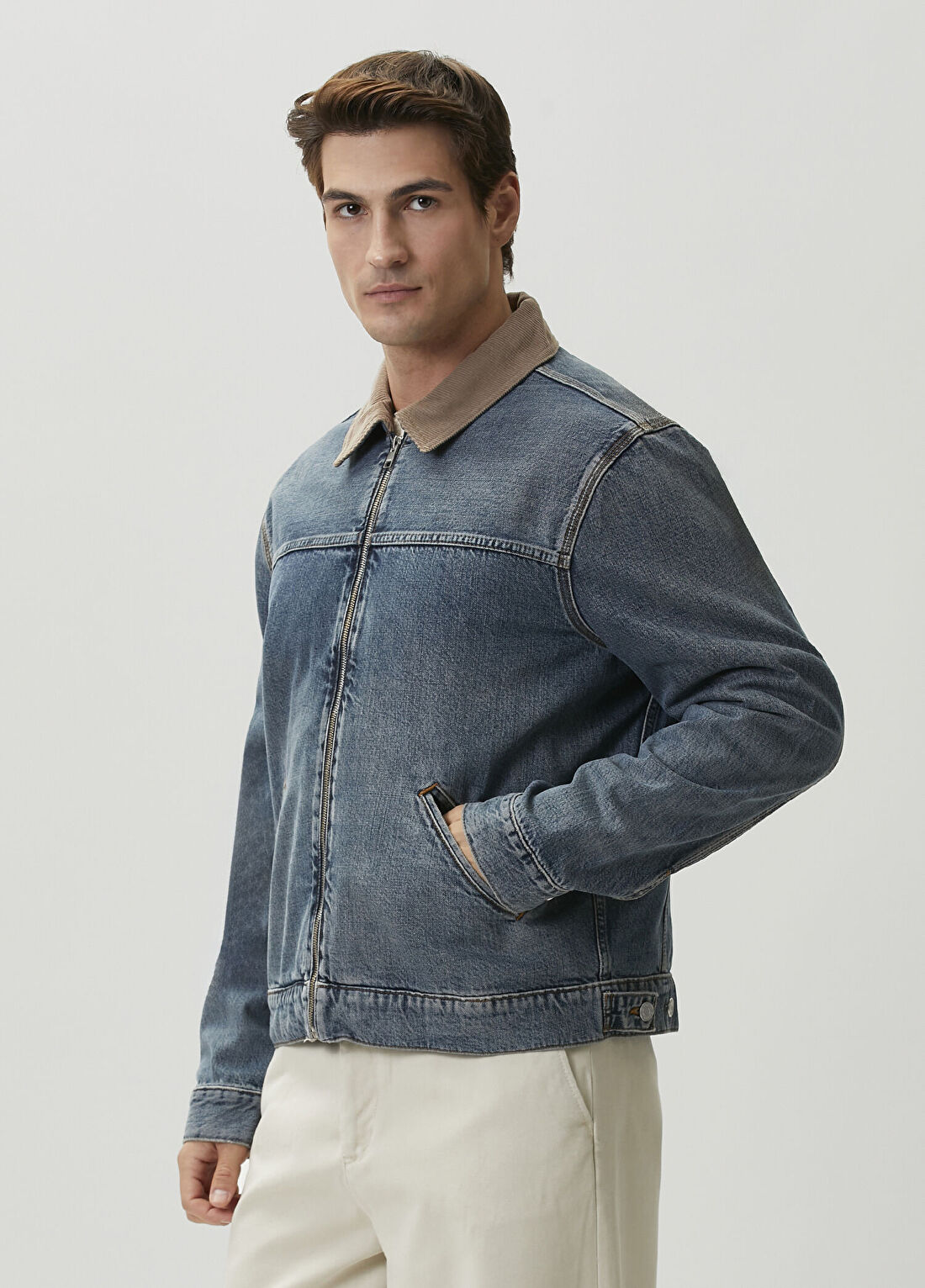 Frame Denim Koyu Mavi Denim Ceket görsel 3