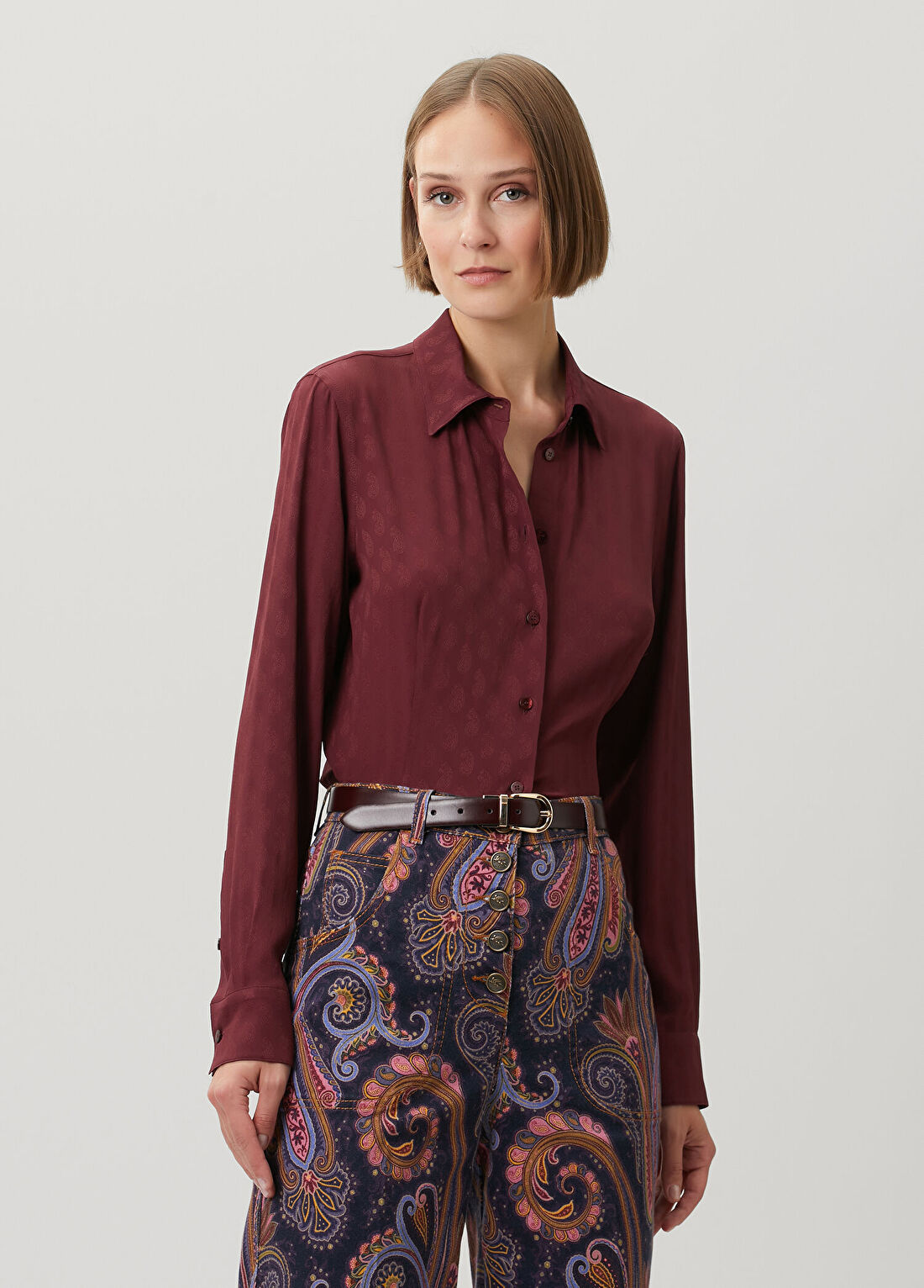 Etro Bordo Gömlek görsel 3