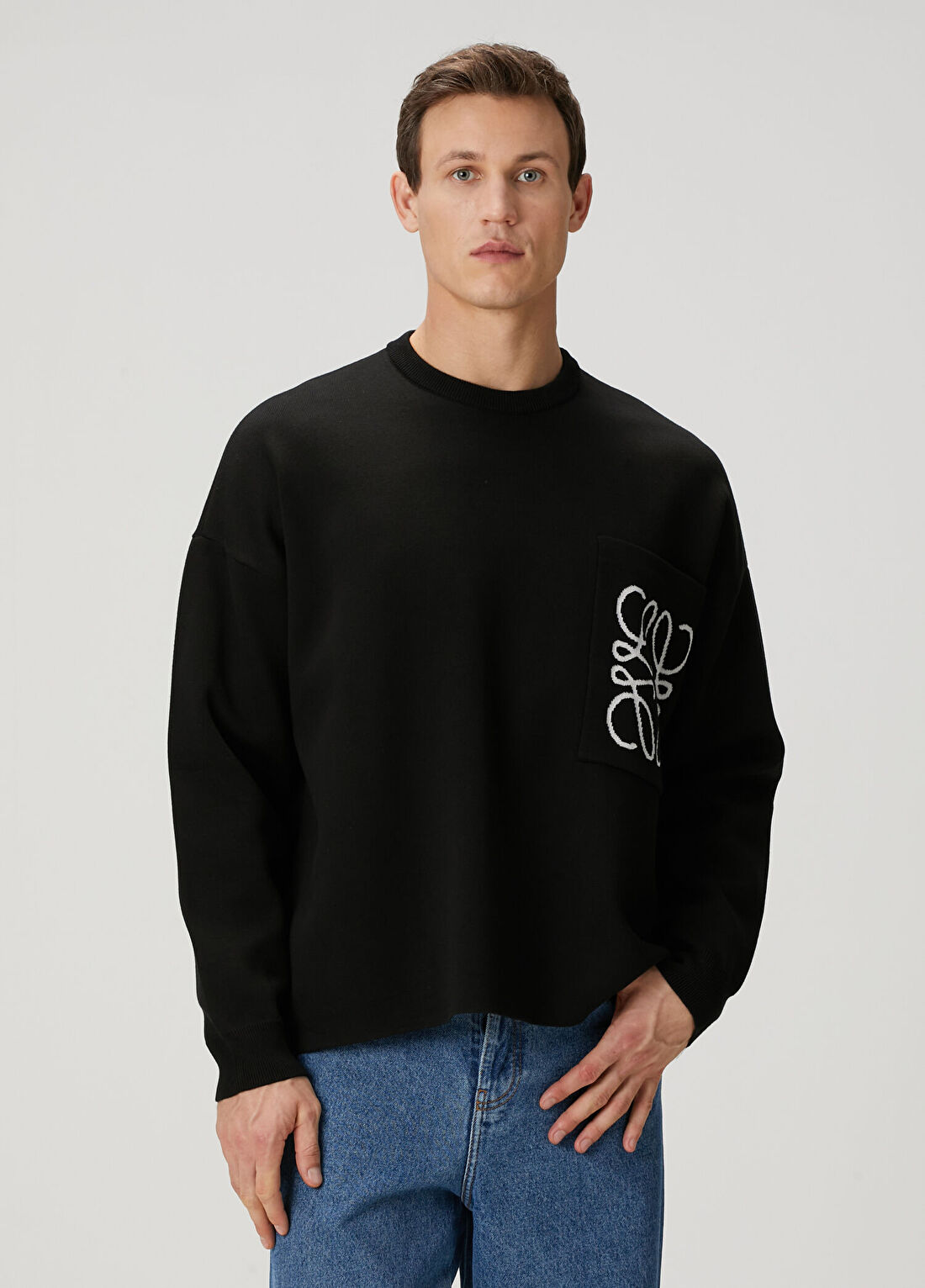 Loewe Siyah Logo Jakarlı Kazak
