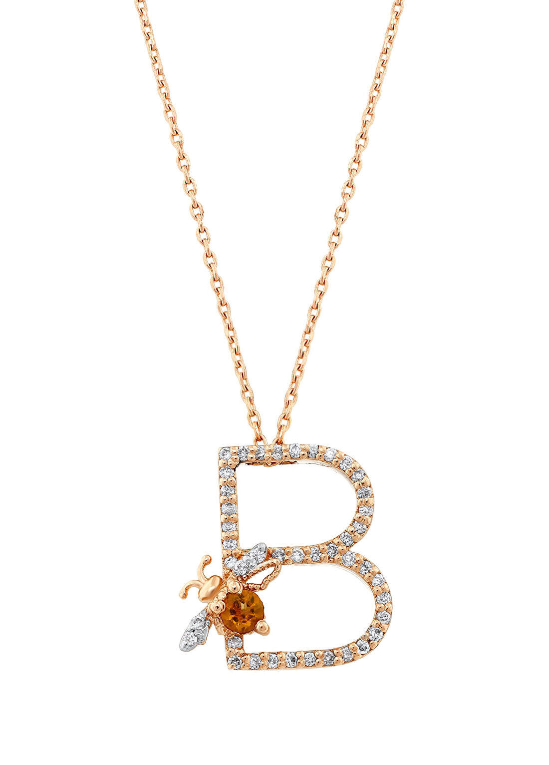 Bee Goddess Letters Pırlantalı Kadın Altın Kolye