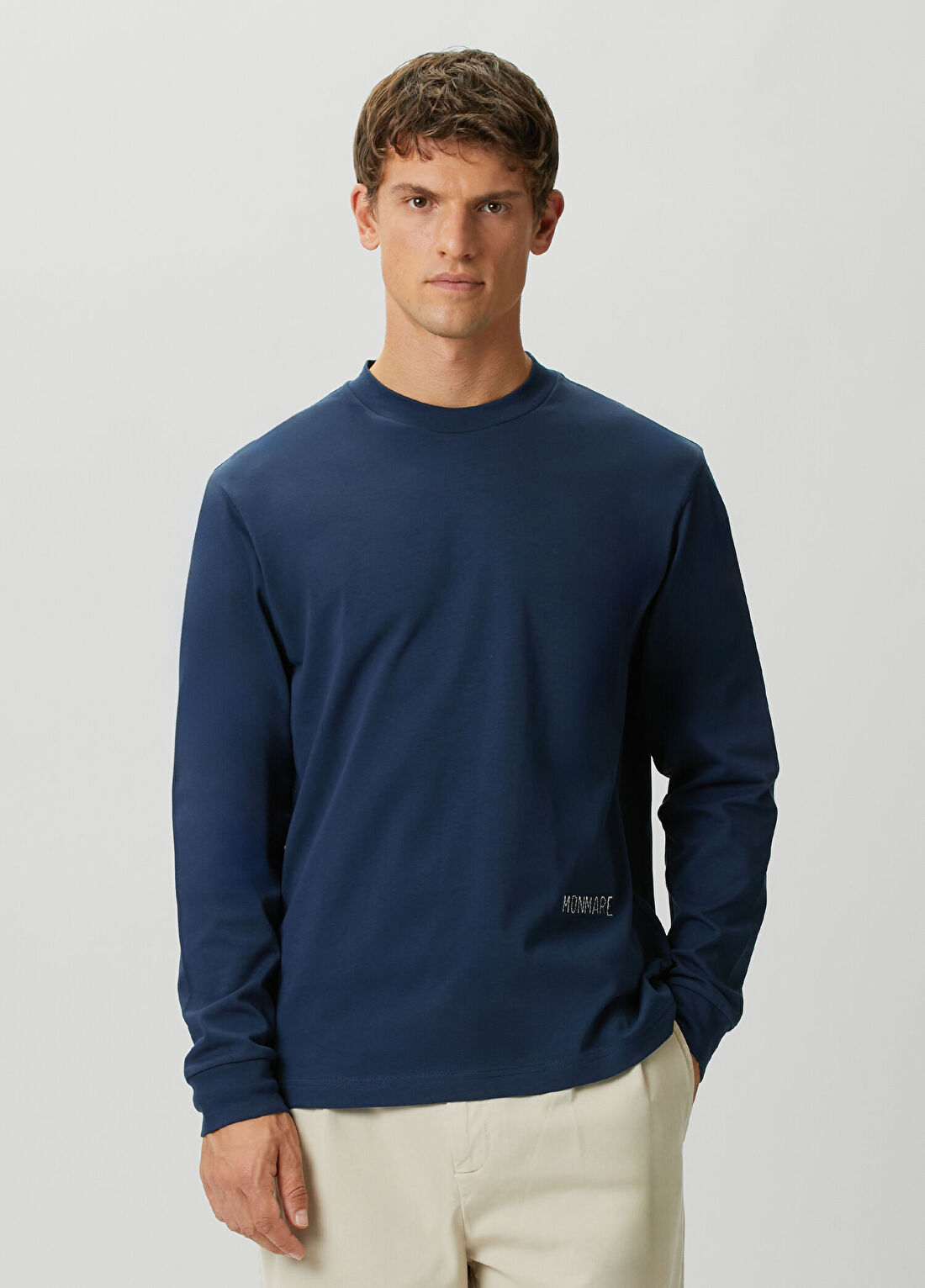 Monmare Enrico Lacivert Uzun Kollu T-shirt