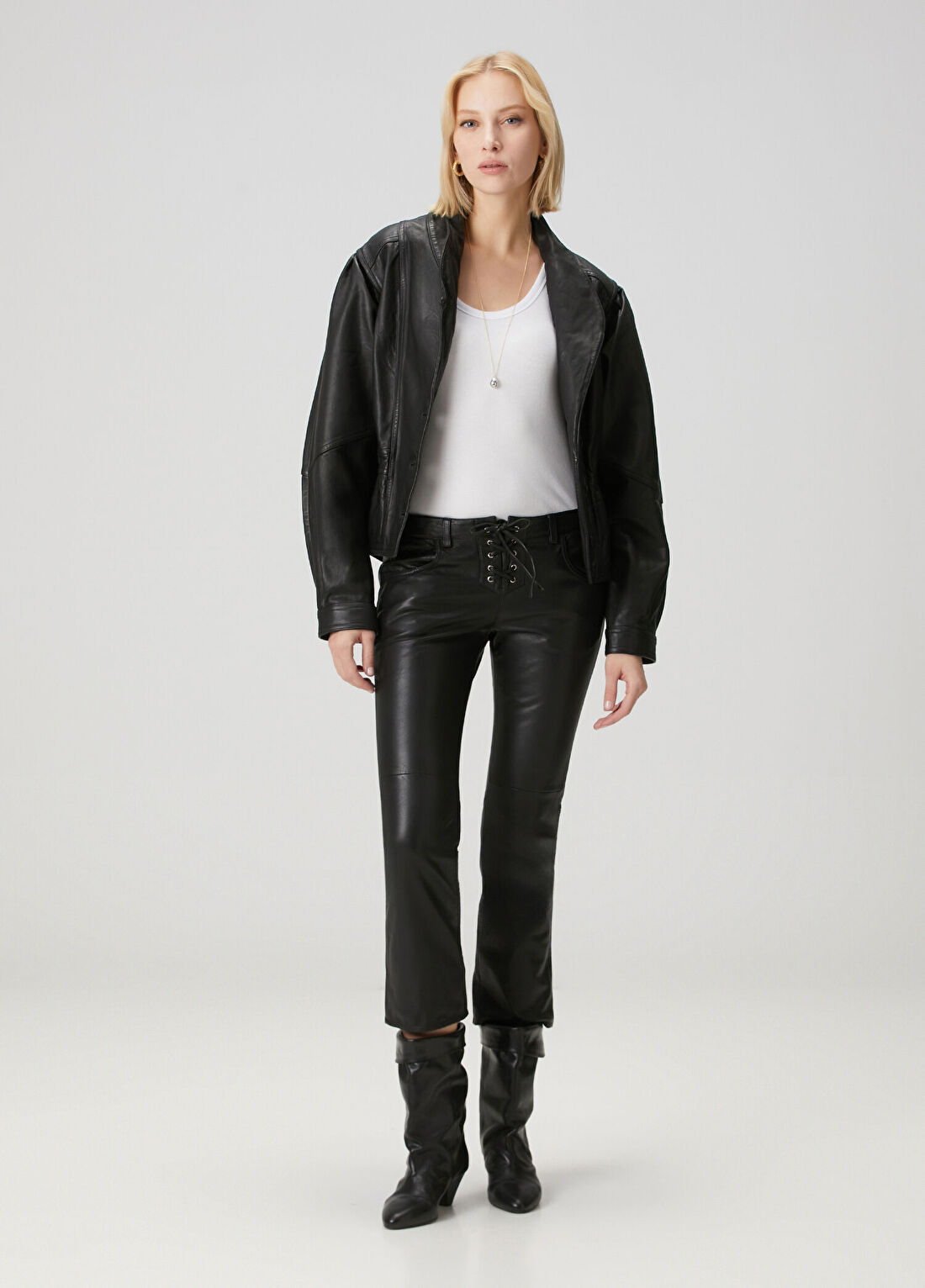 Isabel Marant Siyah Deri Pantolon