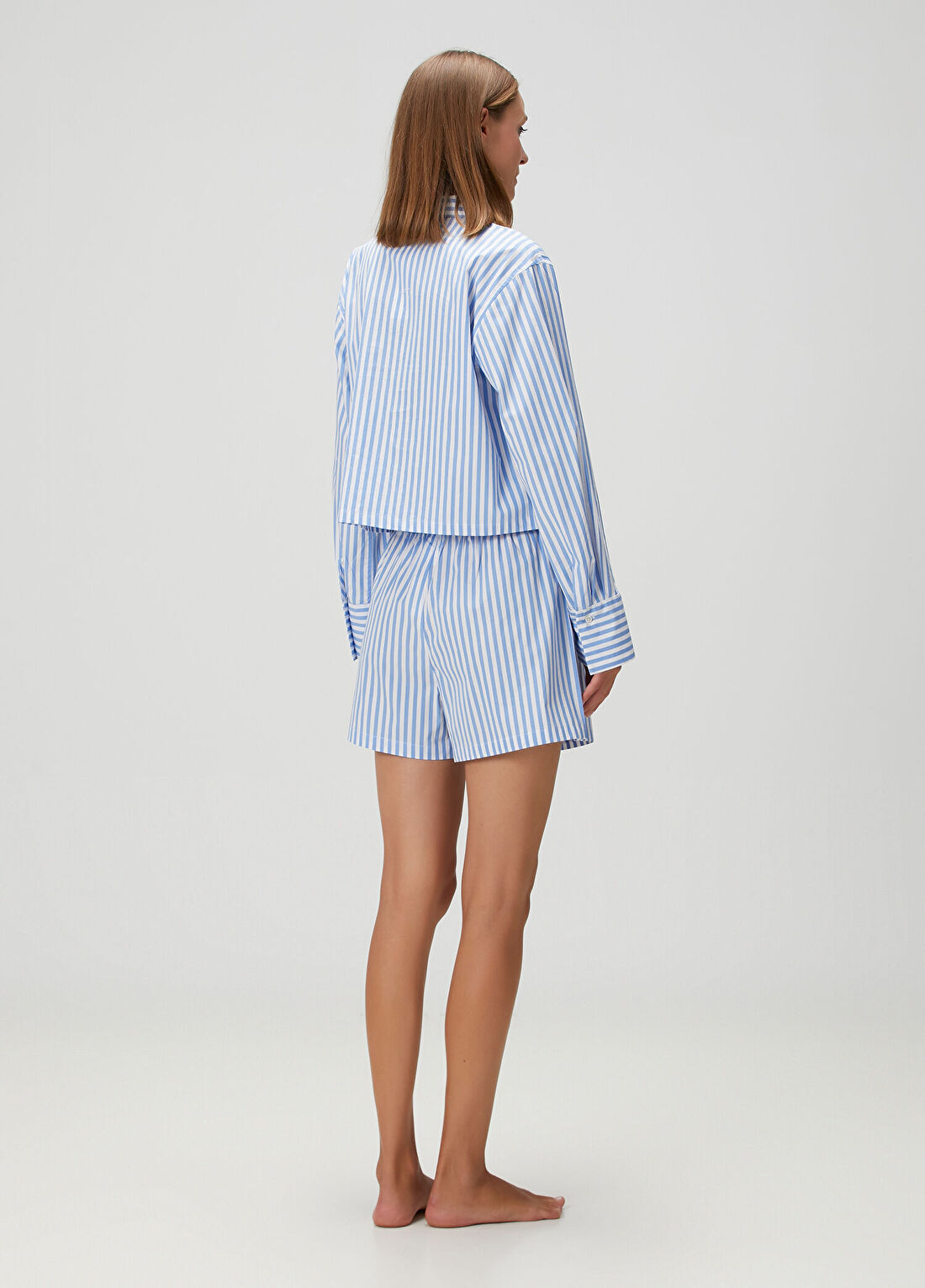 Polo Ralph Lauren-Lingerie Mavi Çizgili Pijama Takımı görsel 4