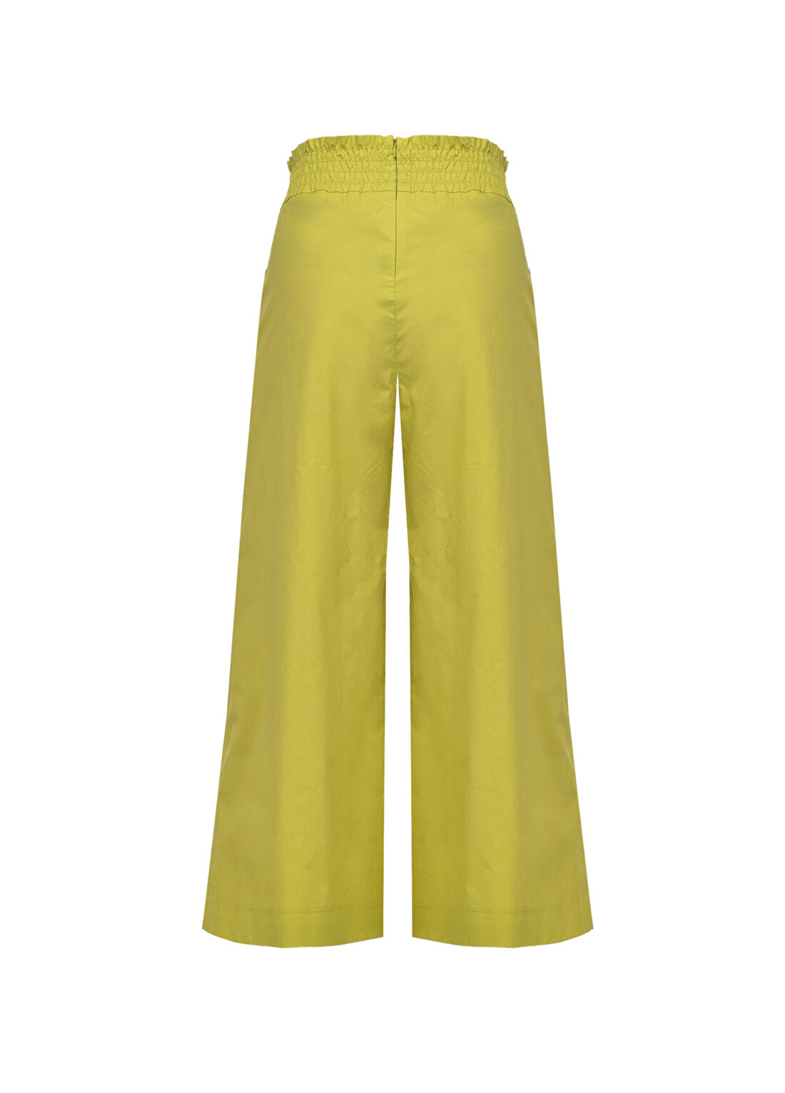 Pinko Teso 4 Limon Sarısı Bol Paça Kadın Pantolon görsel 2