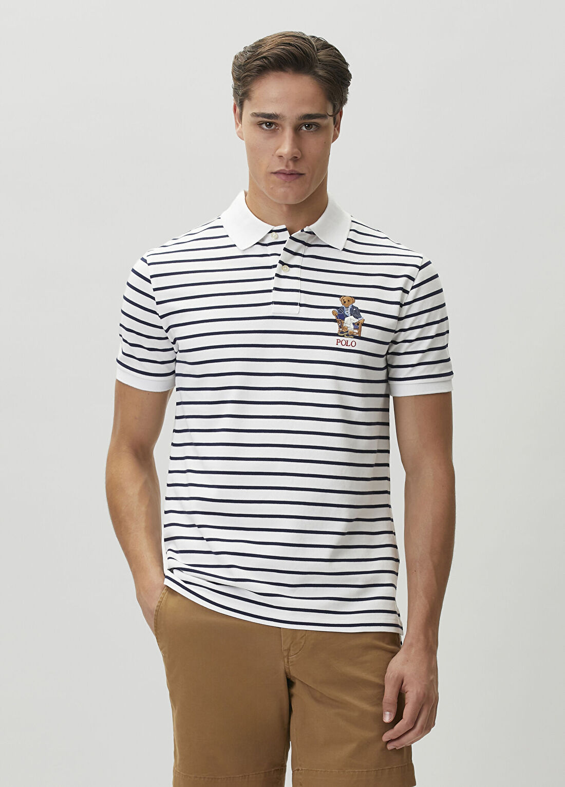 Polo Ralph Lauren Beyaz Lacivert Çizgili Polo T-shirt