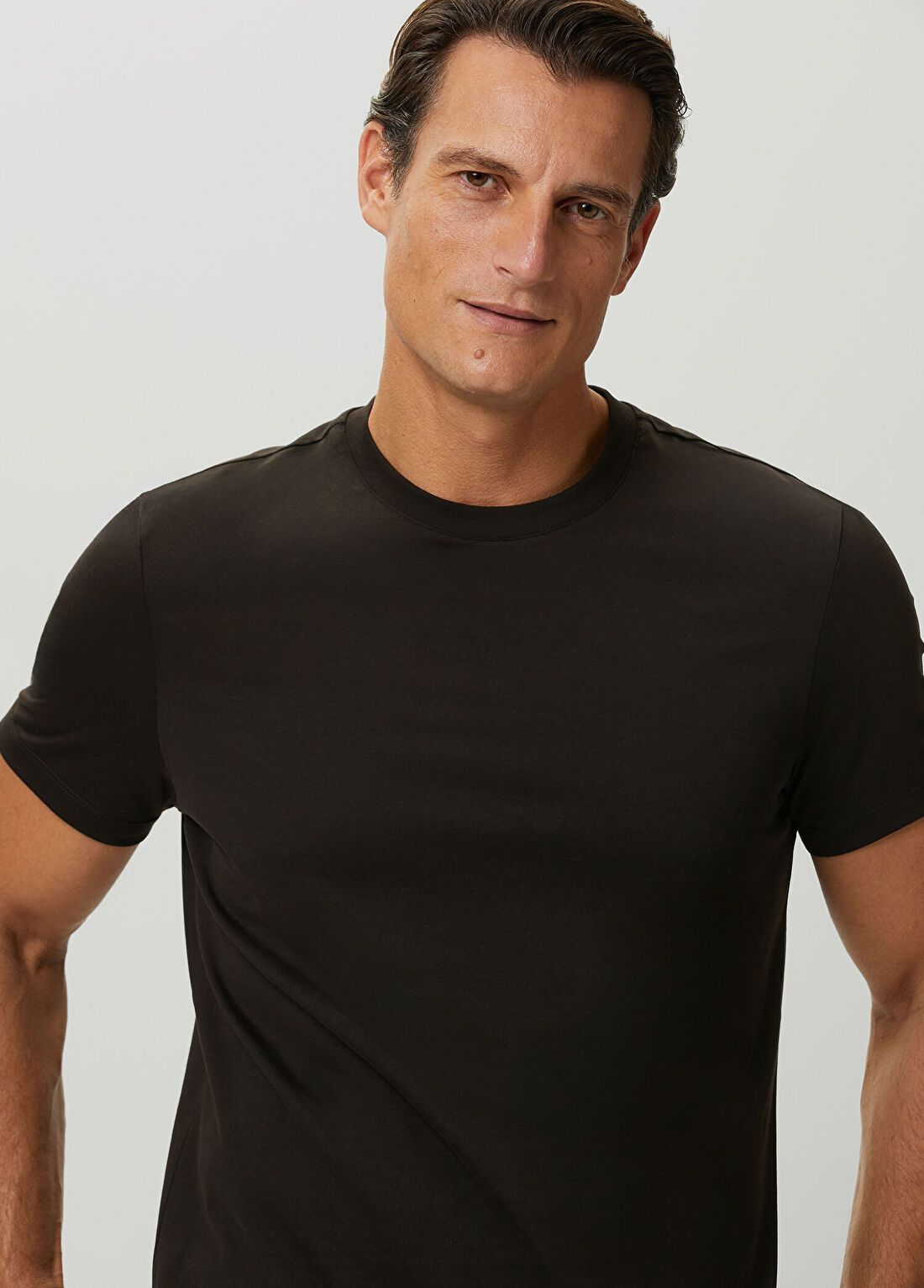 Beymen Collection Kahverengi Basic T-shirt görsel 3
