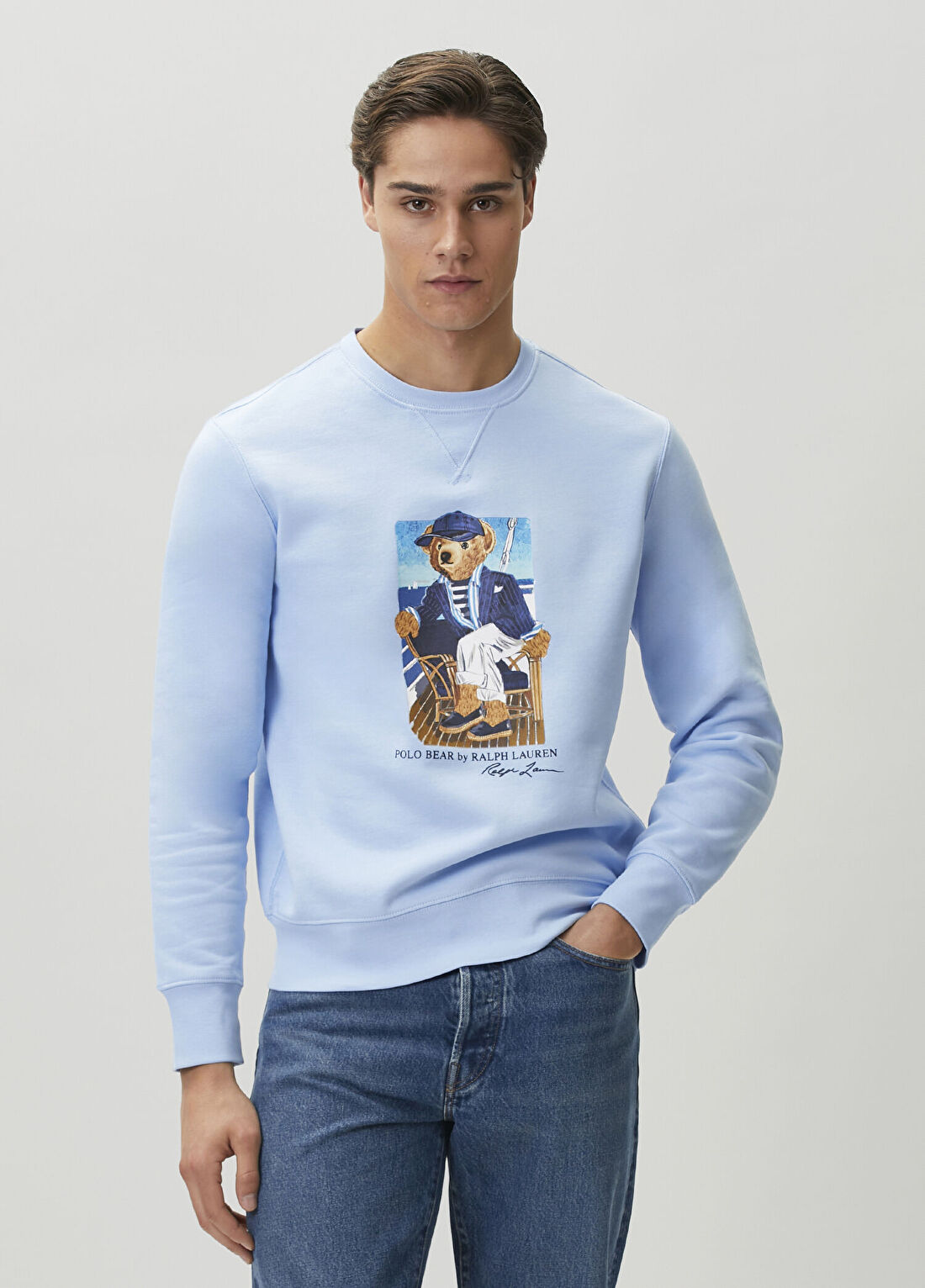 Polo Ralph Lauren Mavi Logo Baskılı Sweatshirt