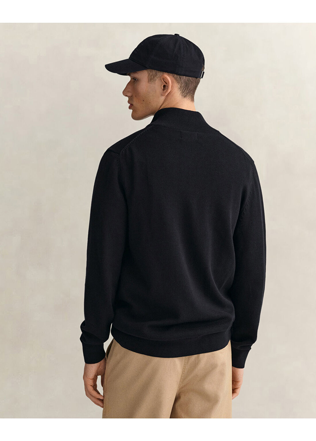 Gant Siyah Regular Fit Fermuarlı Erkek Hırka görsel 2