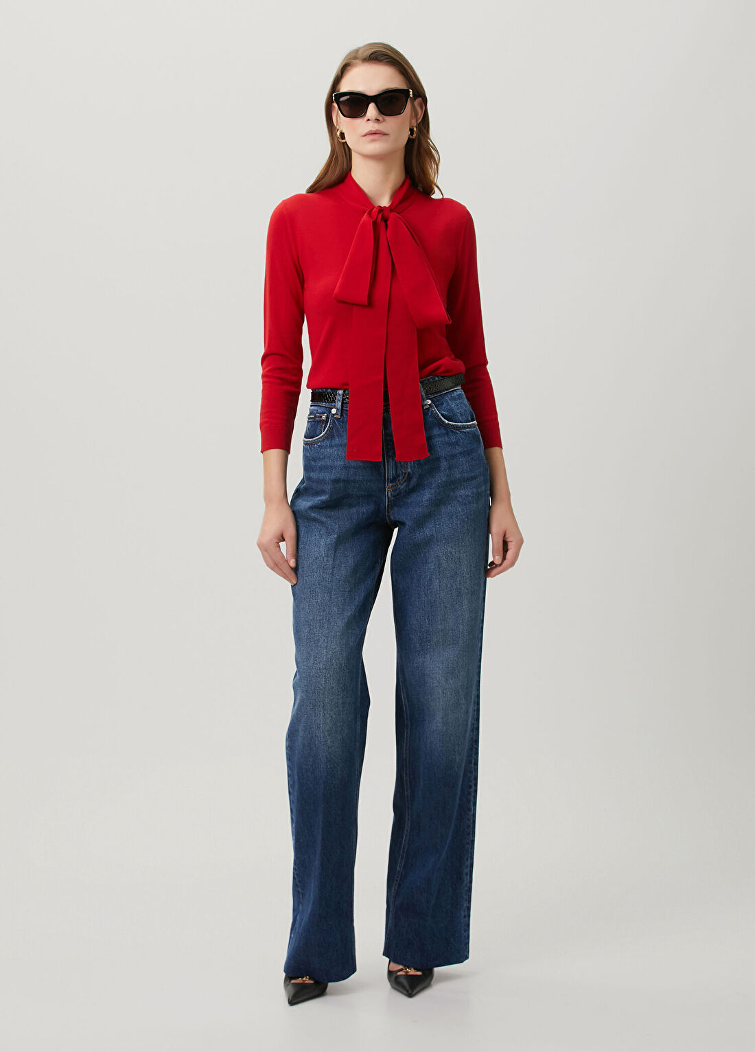 Dolce&Gabbana Lacivert Flared Jean Pantolon
