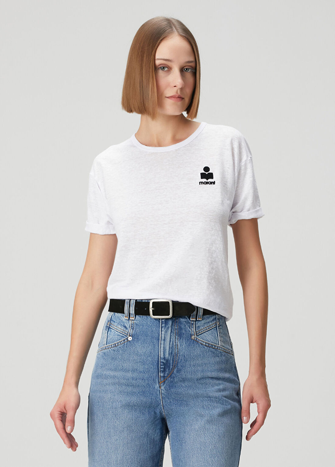 Marant Etoile Koldia Beyaz Keten T-shirt