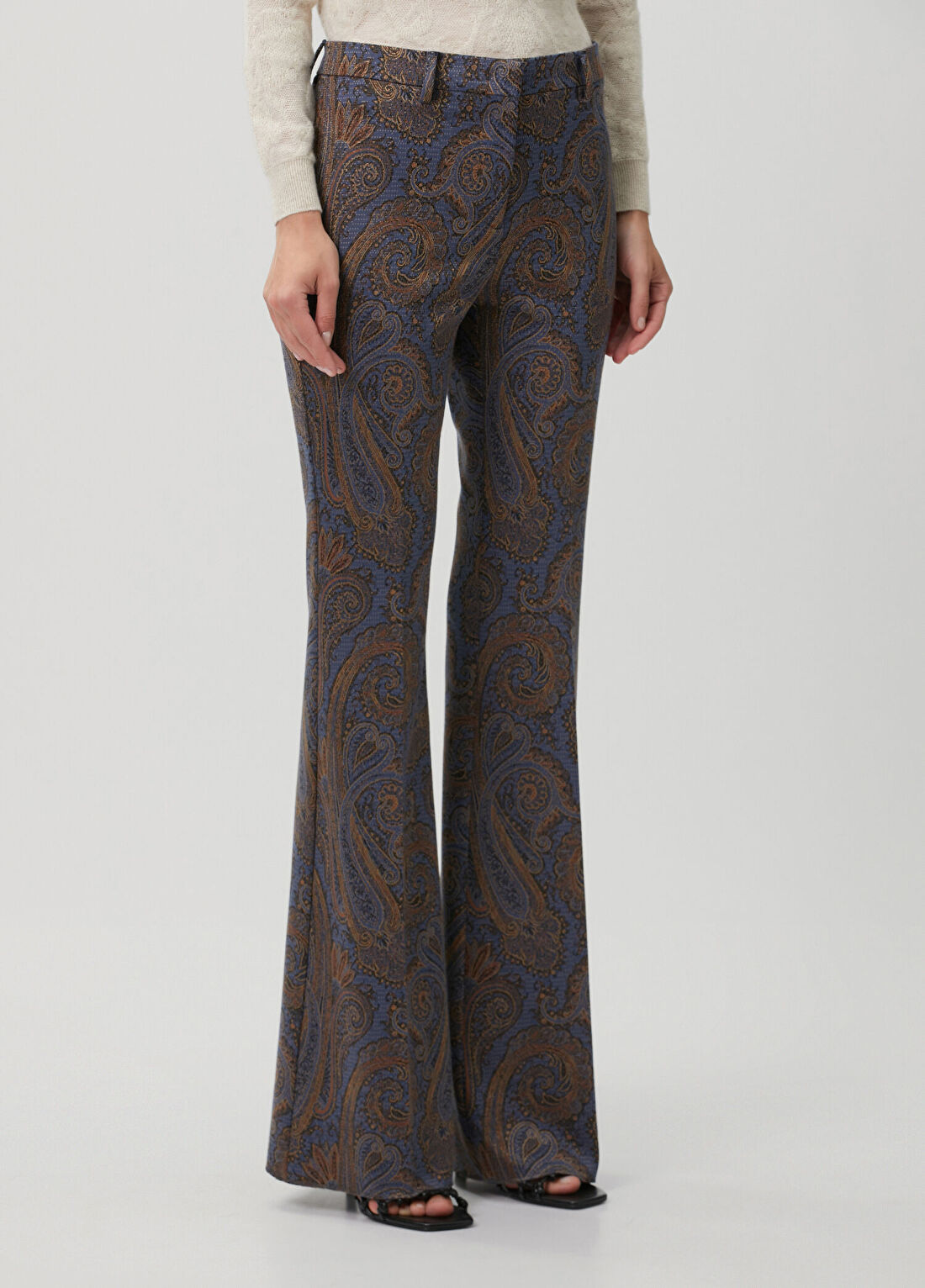 Etro Mavi Şal Desenli Pantolon görsel 2