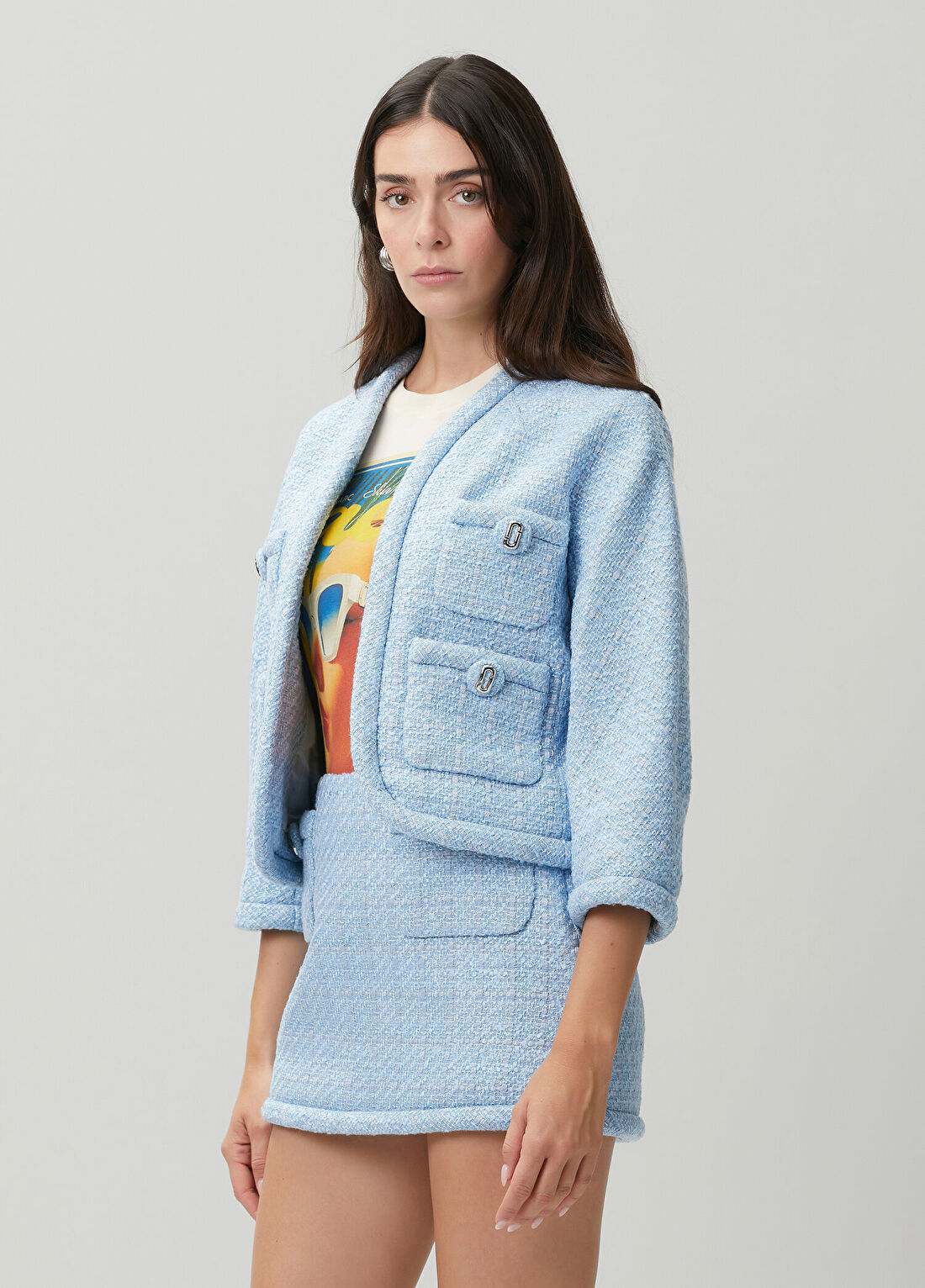 Marc Jacobs Pop J Mavi Tweed Ceket görsel 3