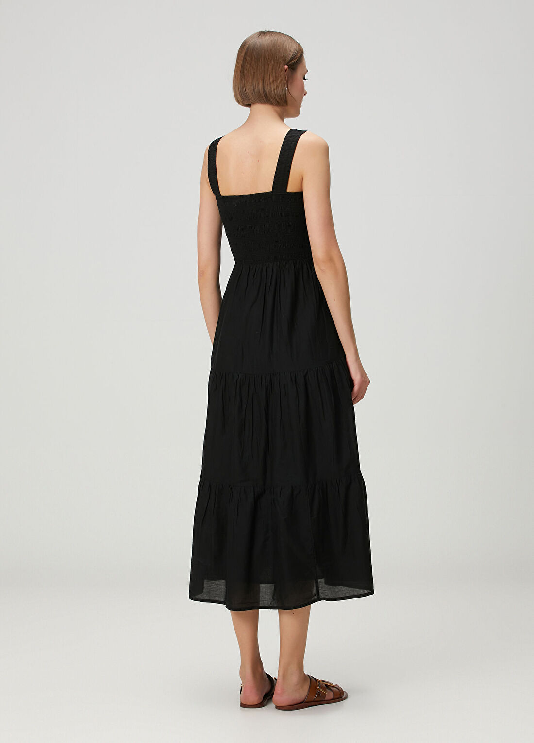 Seafolly Faithful Siyah Midi Plaj Elbisesi görsel 4