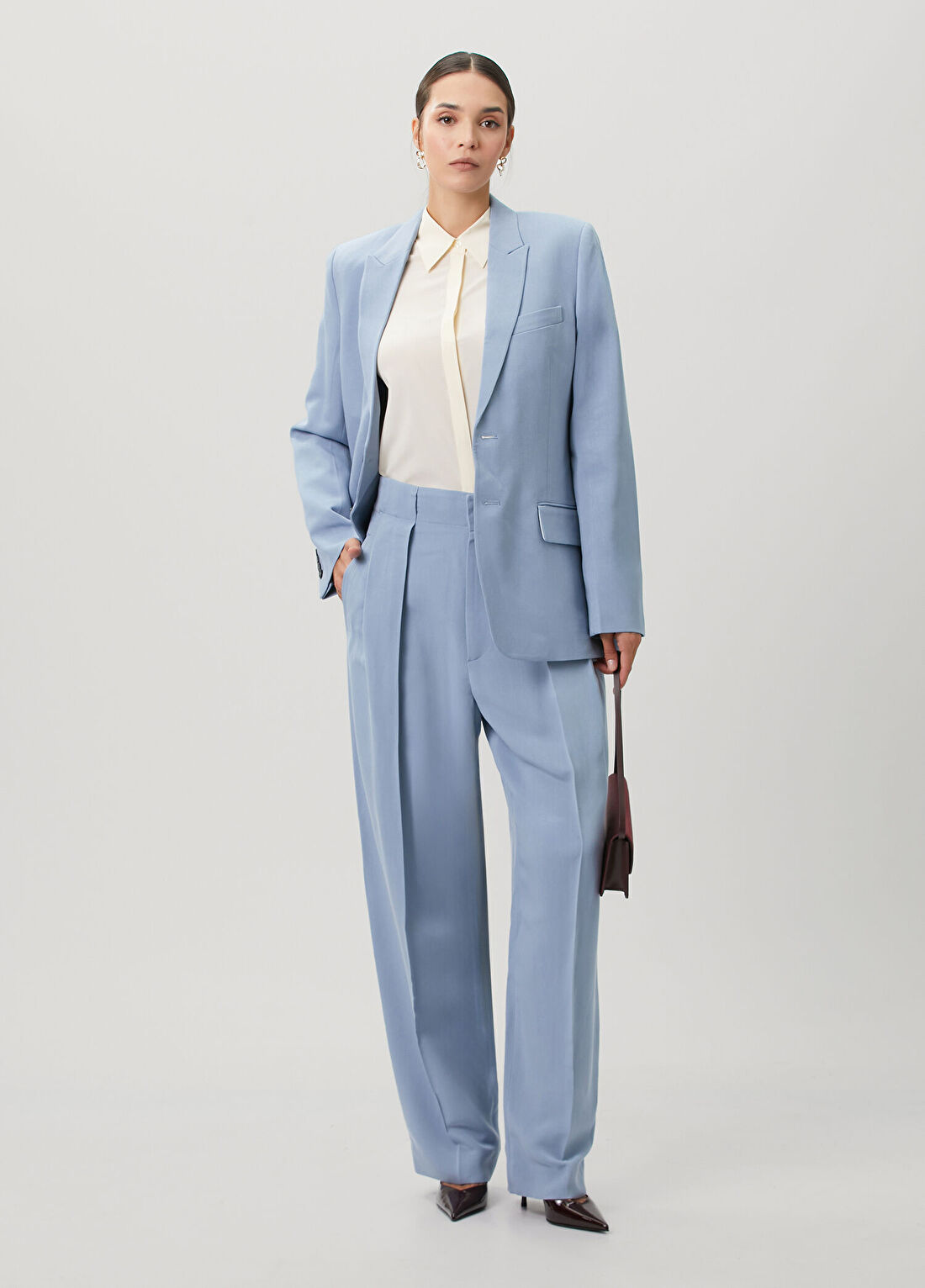 Victoria Beckham Açık Mavi Pantolon