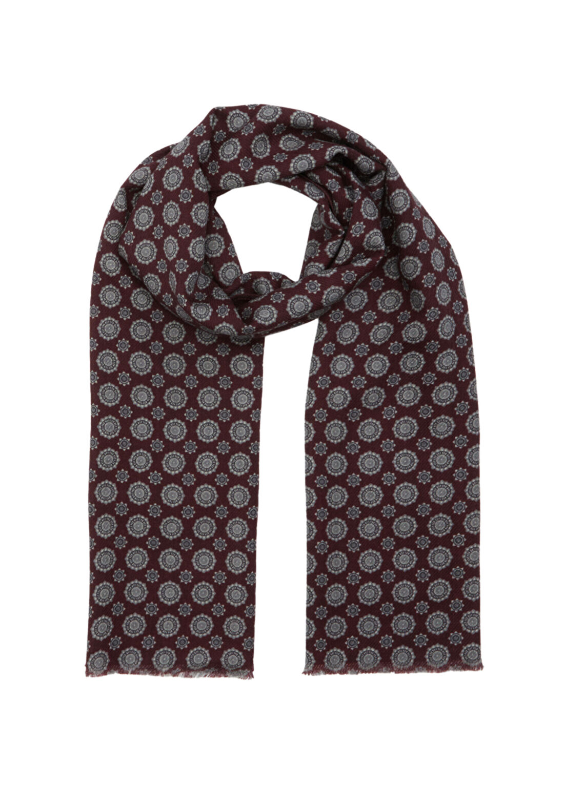 Beymen Collection Bordo Erkek Yün Atkı görsel 2