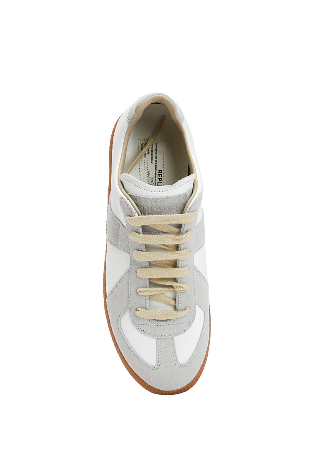 Maison Margiela Replica Beyaz Gri Kadın Deri Sneaker görsel 4