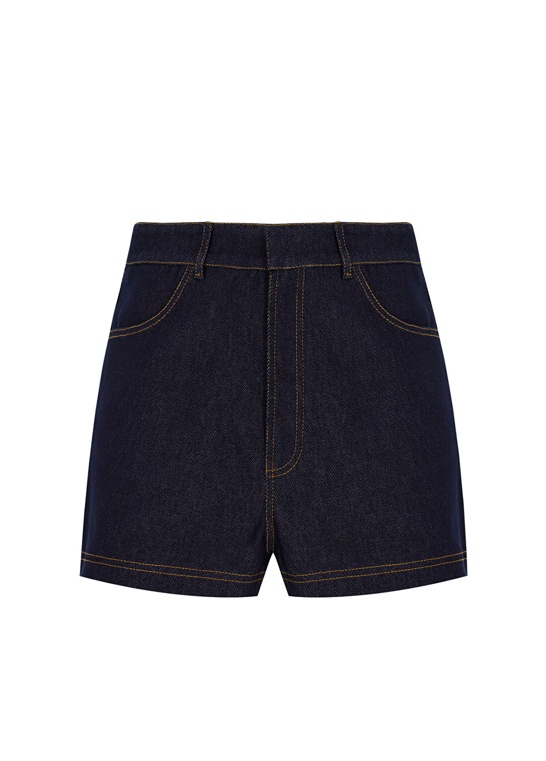 Wabi Sabi No9 Süet Detaylı Lacivert Denim Kadın Mini Şort
