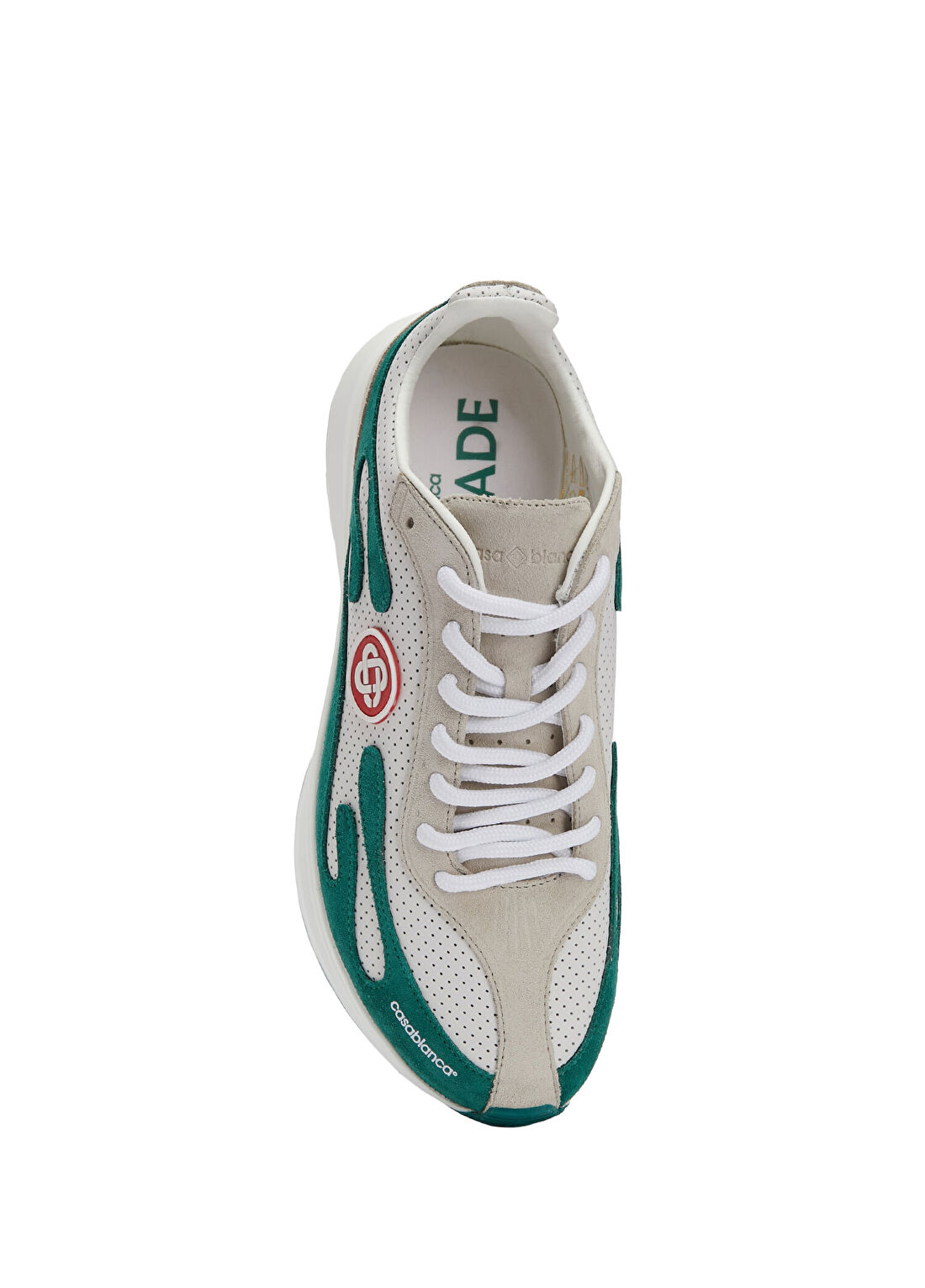 Casablanca Beyaz Yeşil Kadın Deri Sneaker görsel 4