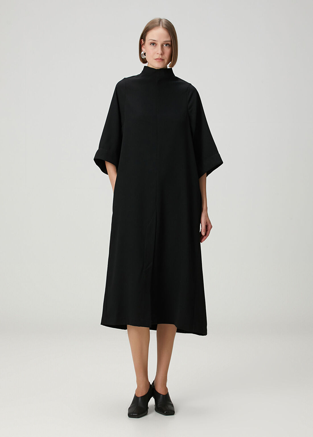 Studio Cut Siyah Midi Oversize Elbise