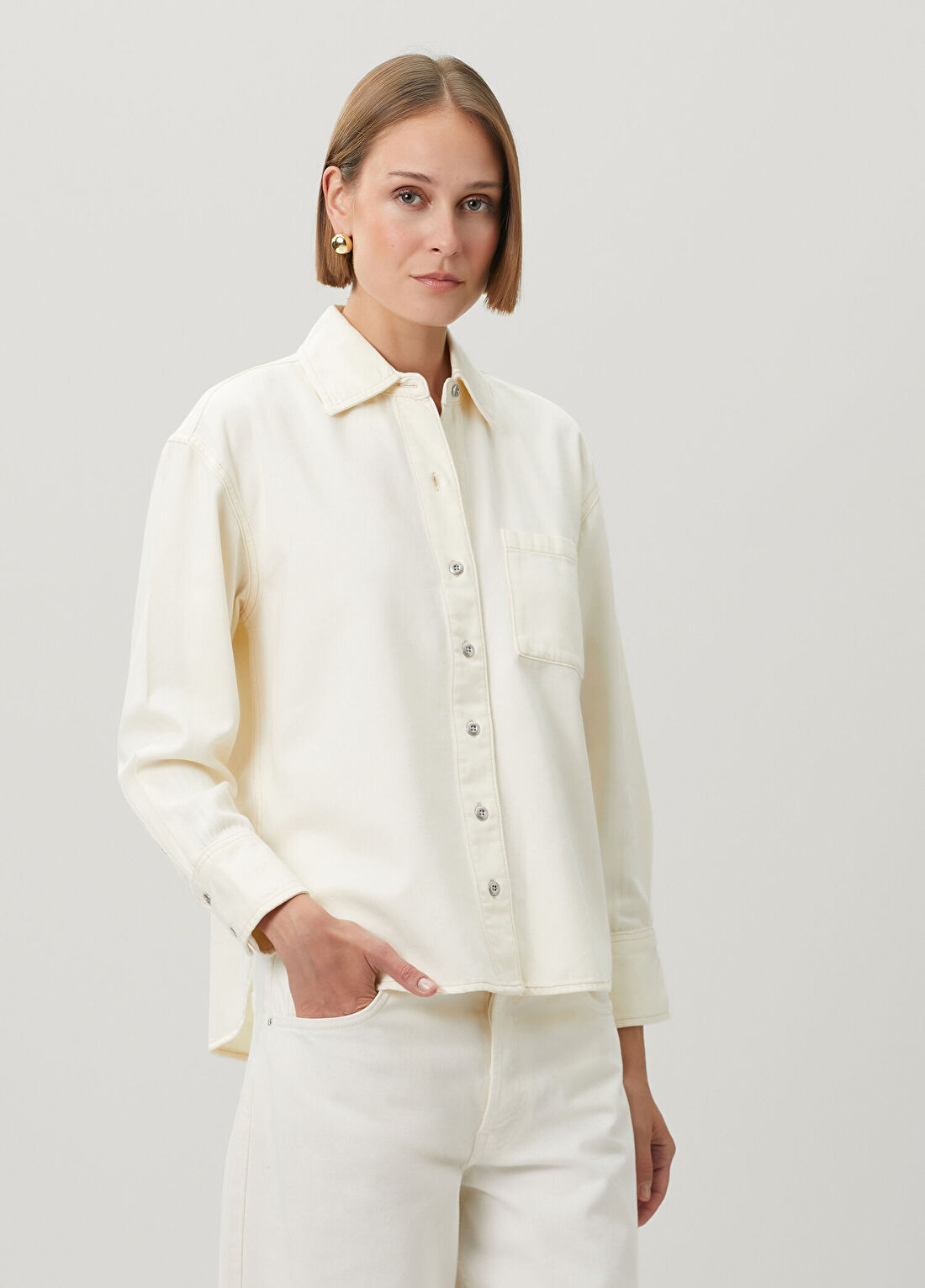 Rag&Bone Connie Ekru Denim Gömlek