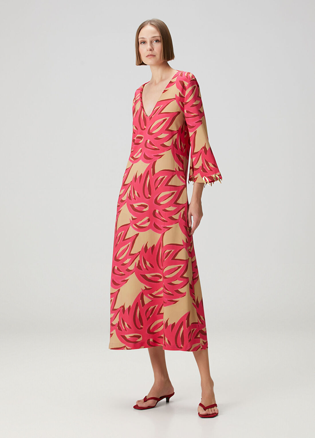 Themisz Ismene Desenli Kaftan görsel 3