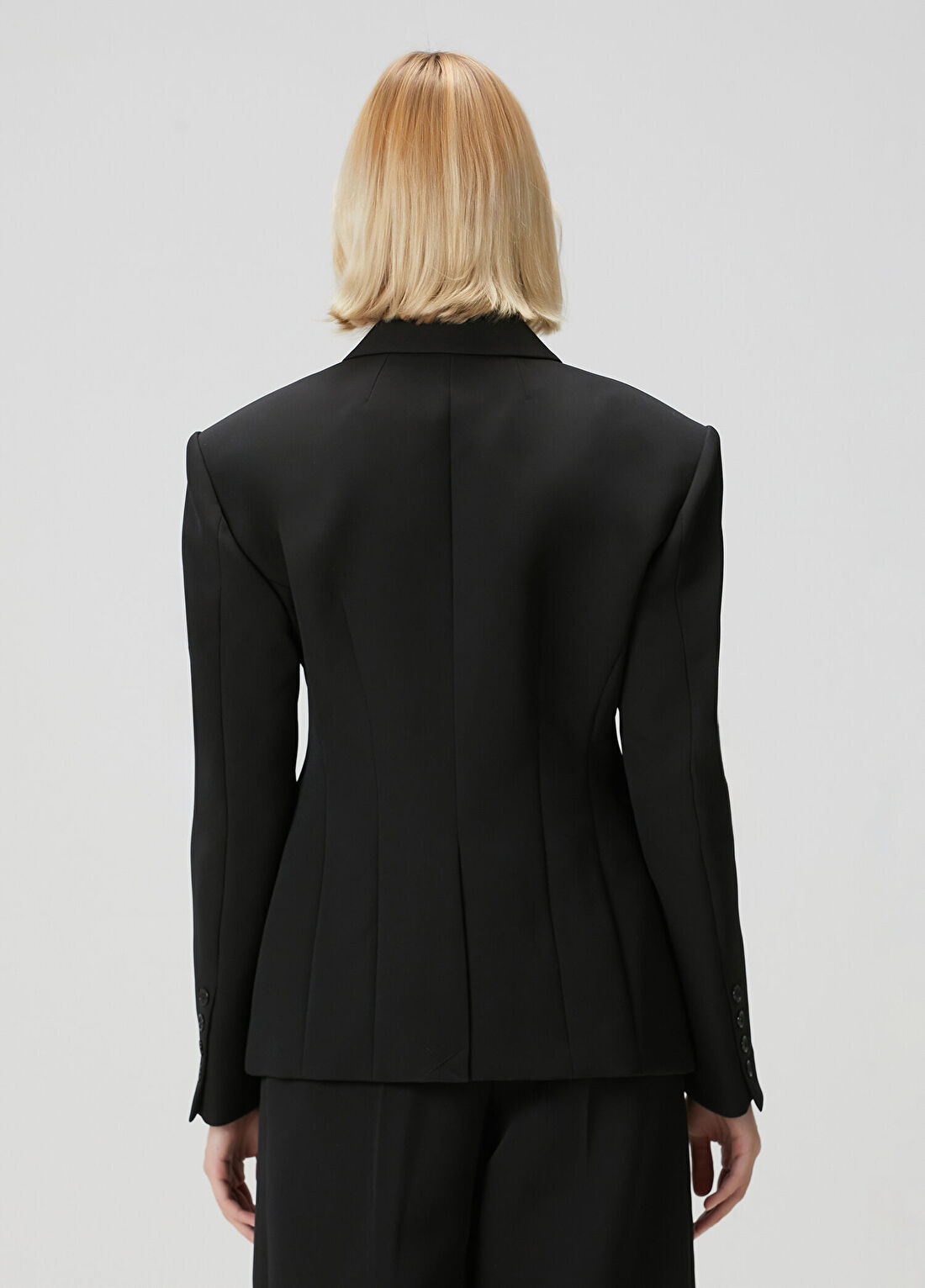 The Frankie Shop Siyah Kruvaze Blazer görsel 4