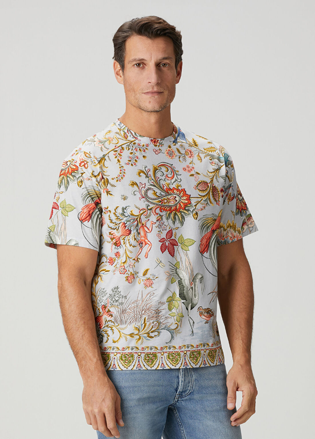 Etro Çok Renkli Mavi Etnik Desenli T-shirt