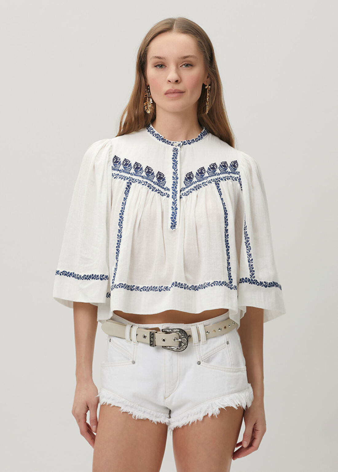 Marant Etoile Juline Ekru Mavi Bluz