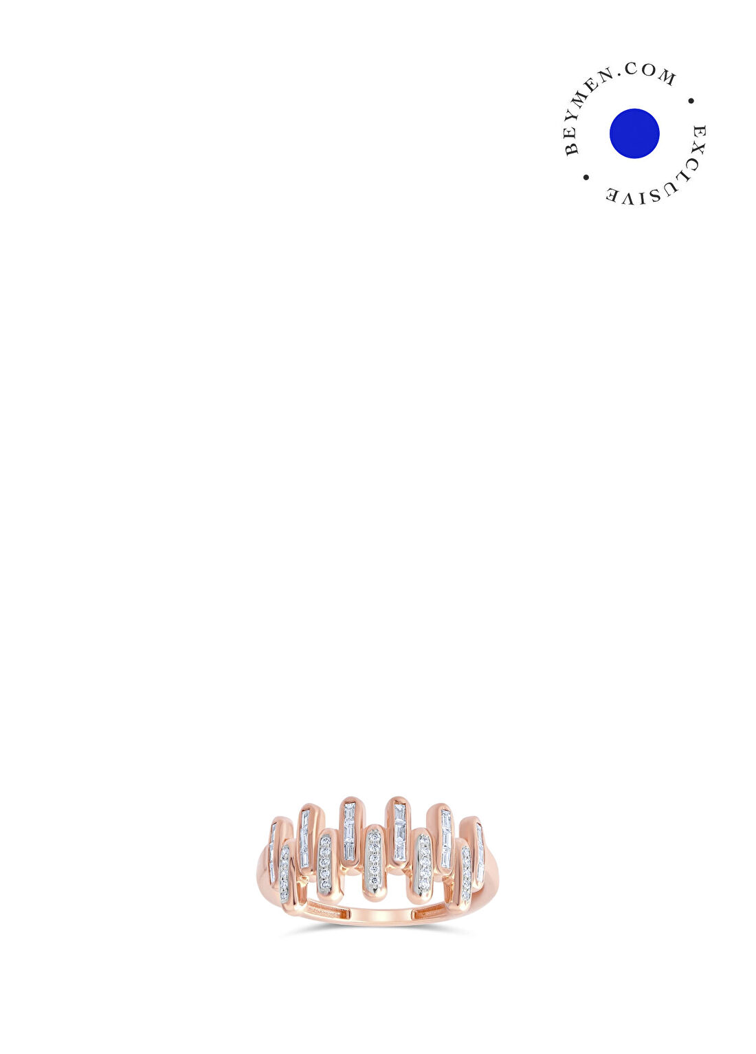 Safir Mücevher Luna Velvet Pırlanta Taşlı 14 Ayar Rose Gold Kadın Yüzük