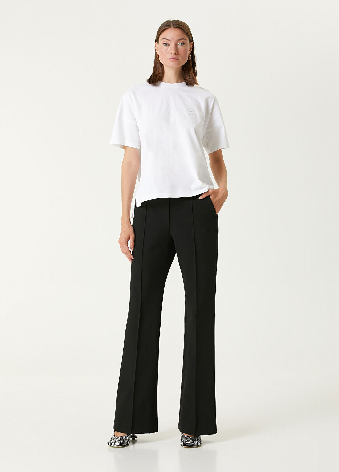 Loewe Beyaz Logo Nakışlı T-shirt görsel 2