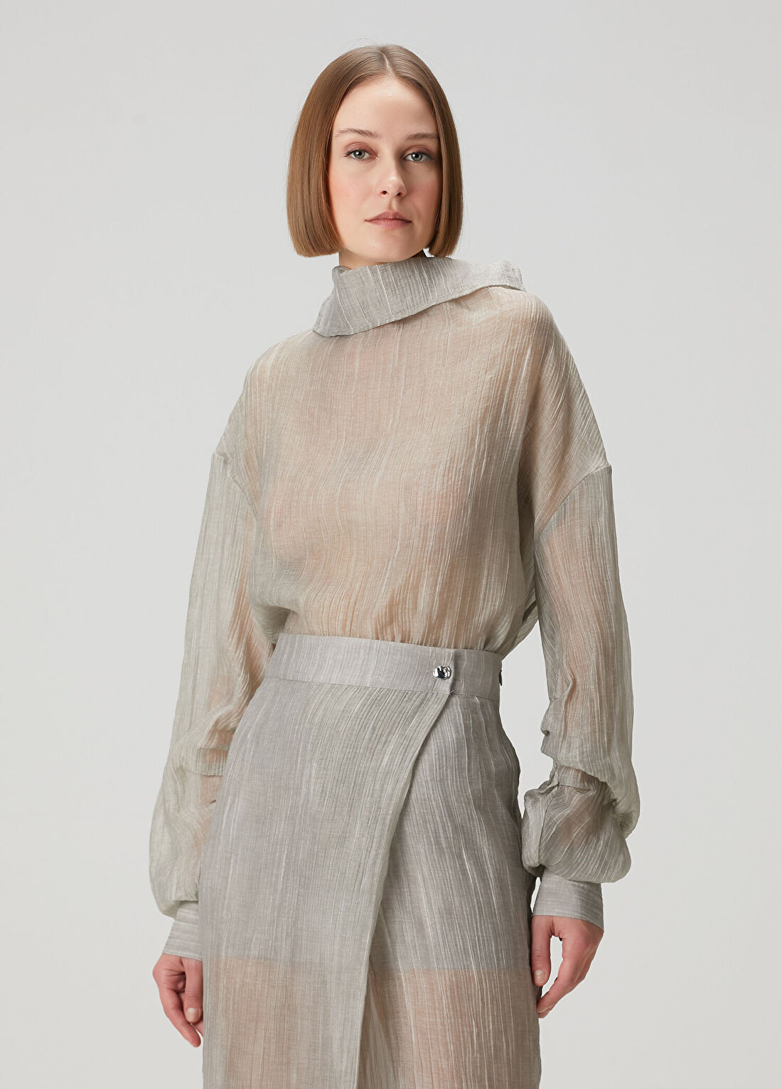 The Garment Delfi Gri Bluz görsel 3