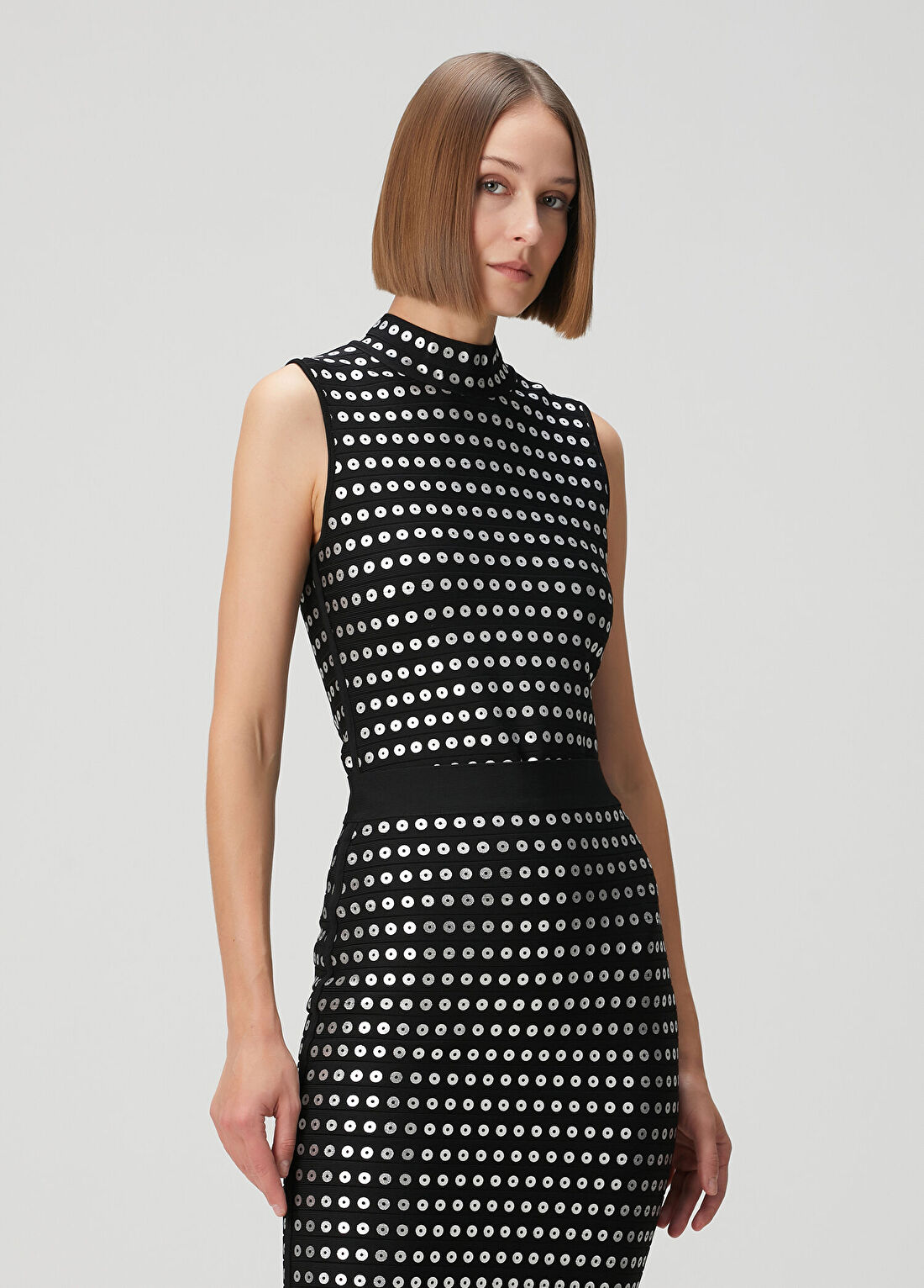 Herve Leger Carina Siyah Bluz