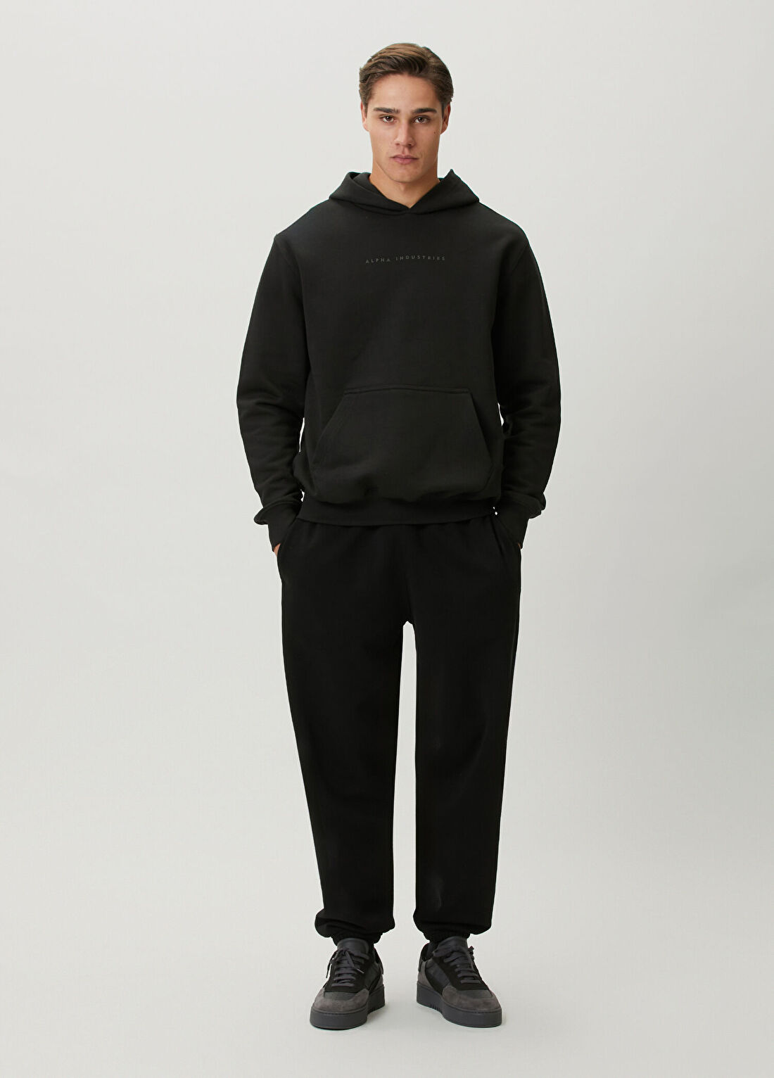 Alpha Industries Siyah Kapüşonlu Sweatshirt görsel 2