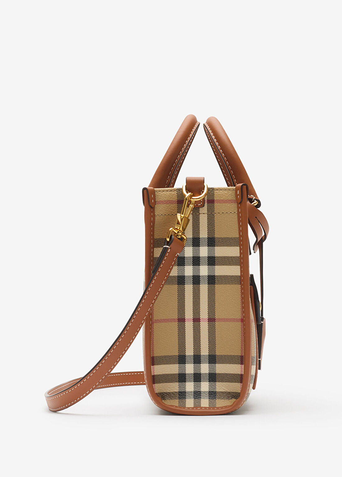 Burberry Bej Deri Kadın Omuz Çantası görsel 2