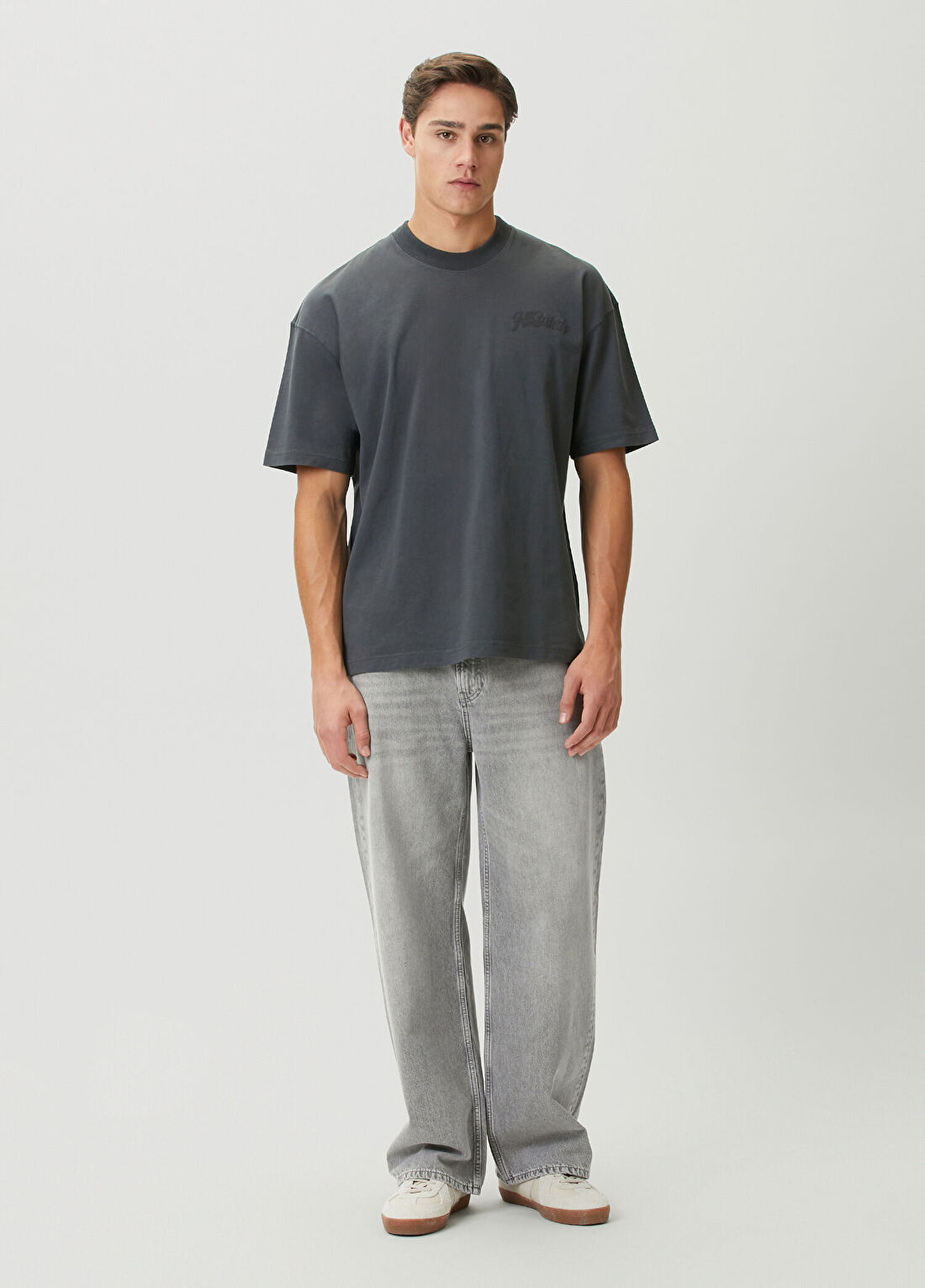 AllSaints Lenny Wide Açık Gri Jean Pantolon