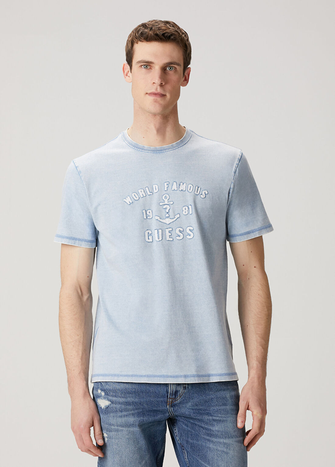 Guess Mavi Logo Patchli T-shirt