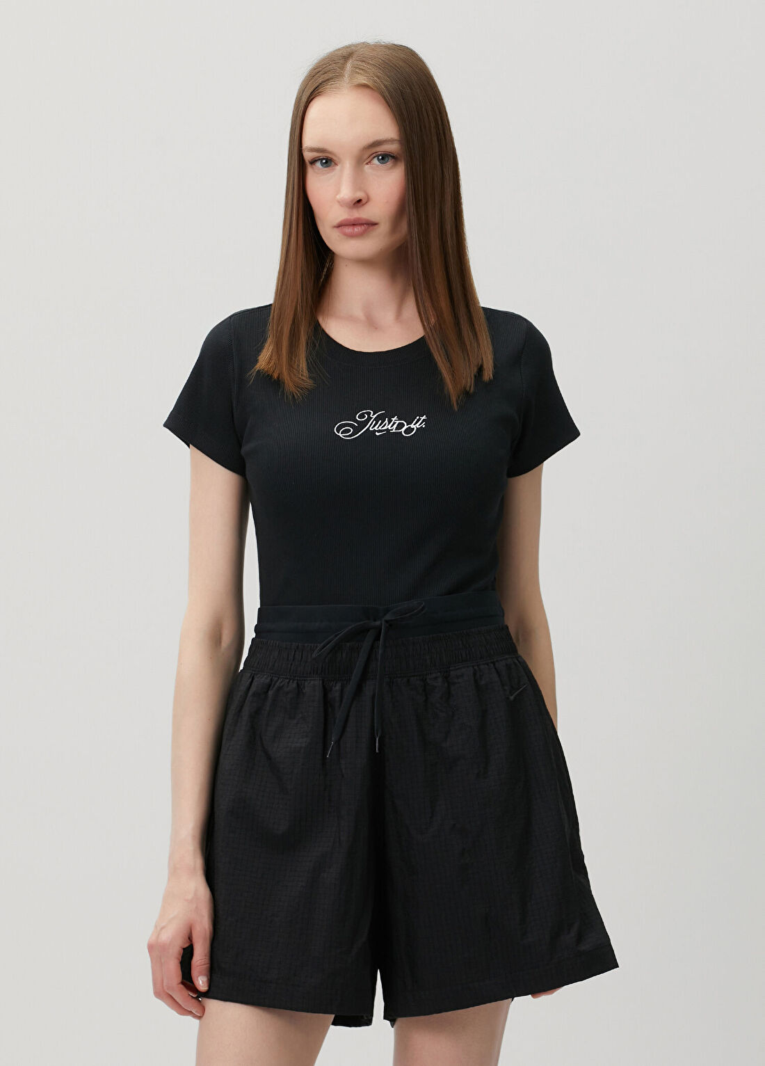 Nike Rib Mod Crop Siyah T-shirt görsel 3