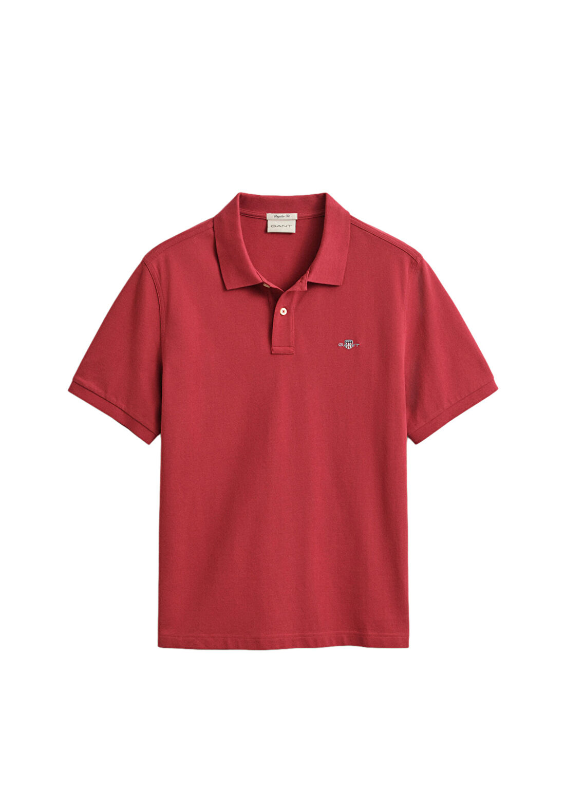 Gant Kırmızı Regular Fit Düğmeli Polo Yaka Kısa Kollu Erkek T-Shirt