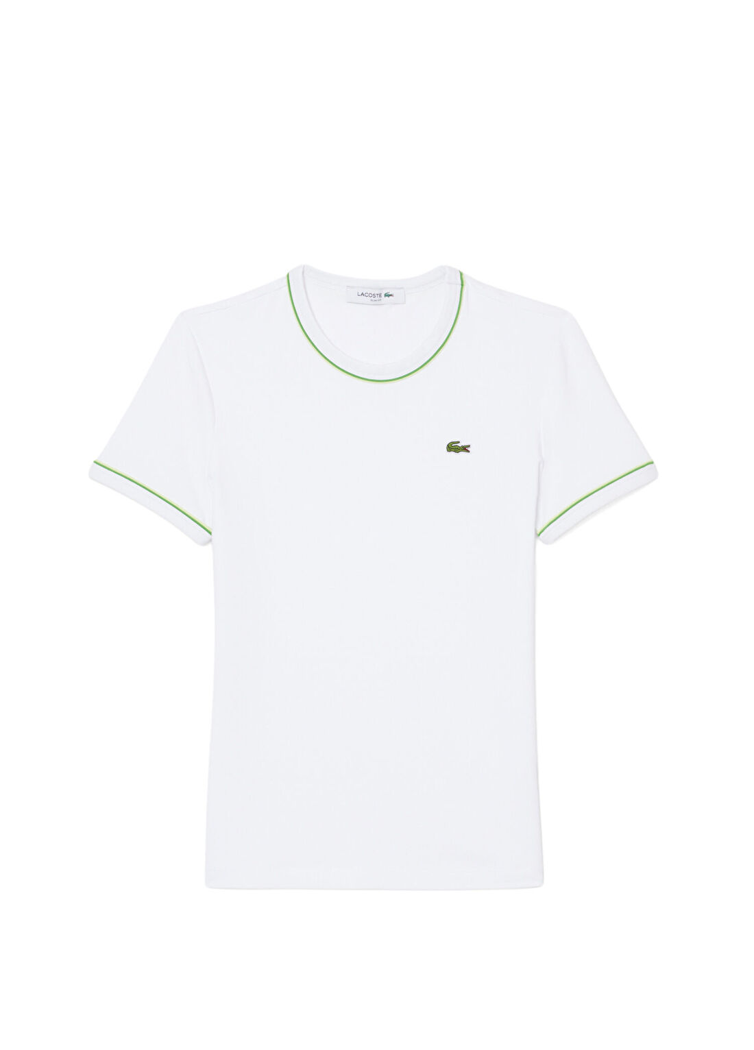 Lacoste Beyaz Bisiklet Yaka Slim Fit Kısa Kollu Kadın T-Shirt görsel 4