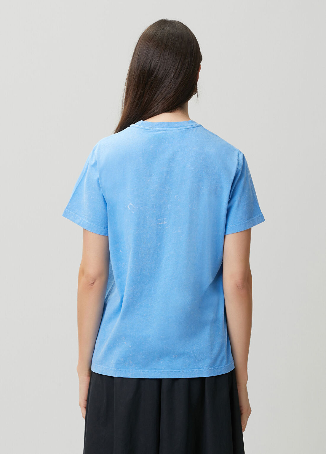 Ganni Mavi Logolu T-shirt görsel 4
