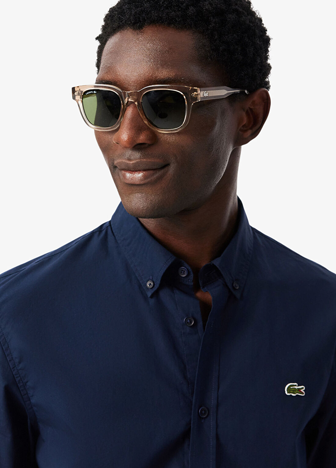 Lacoste Lacivert Regular Fit Düğmeli Yaka Uzun Kollu Erkek Gömlek görsel 2